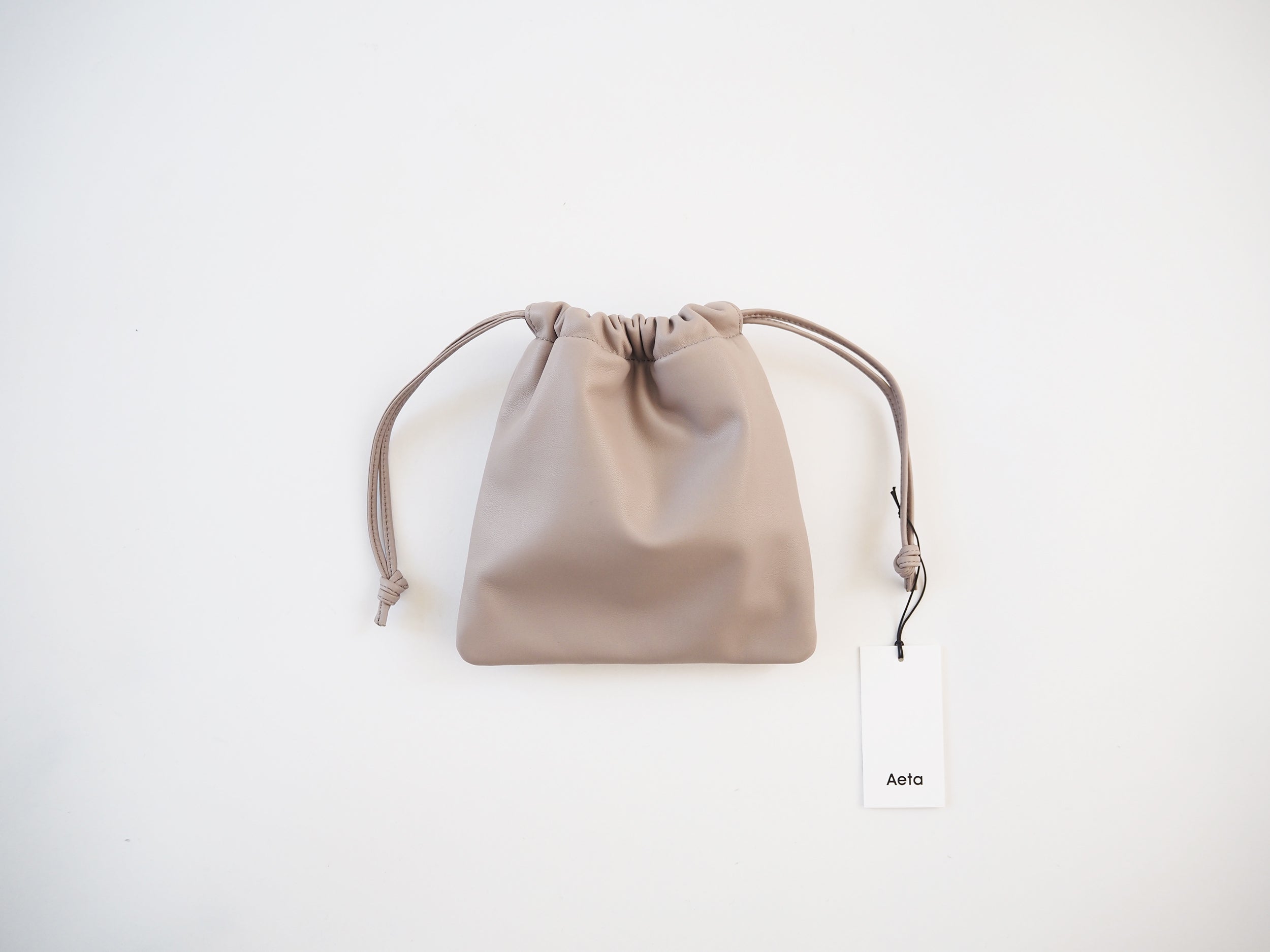 Drawstring pouch, Gray Beige