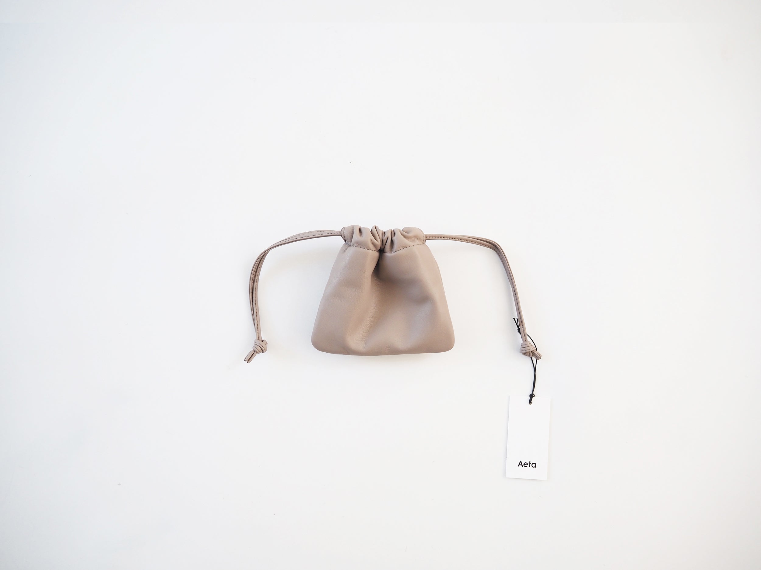 Drawstring pouch, Gray Beige