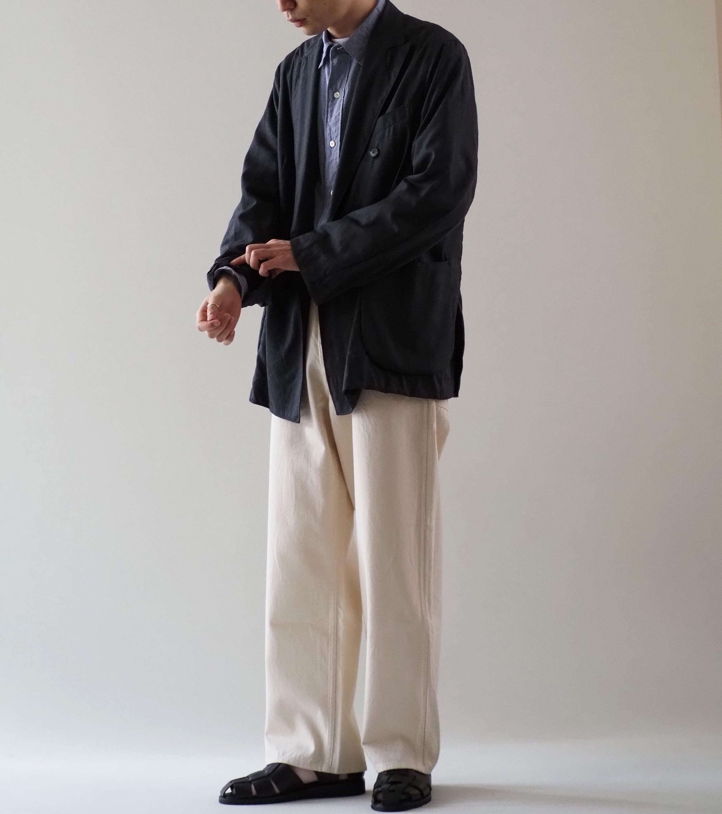 MAATEE＆SONS H WOOL MUSOU ギャザージャケット , Charcoal Pane