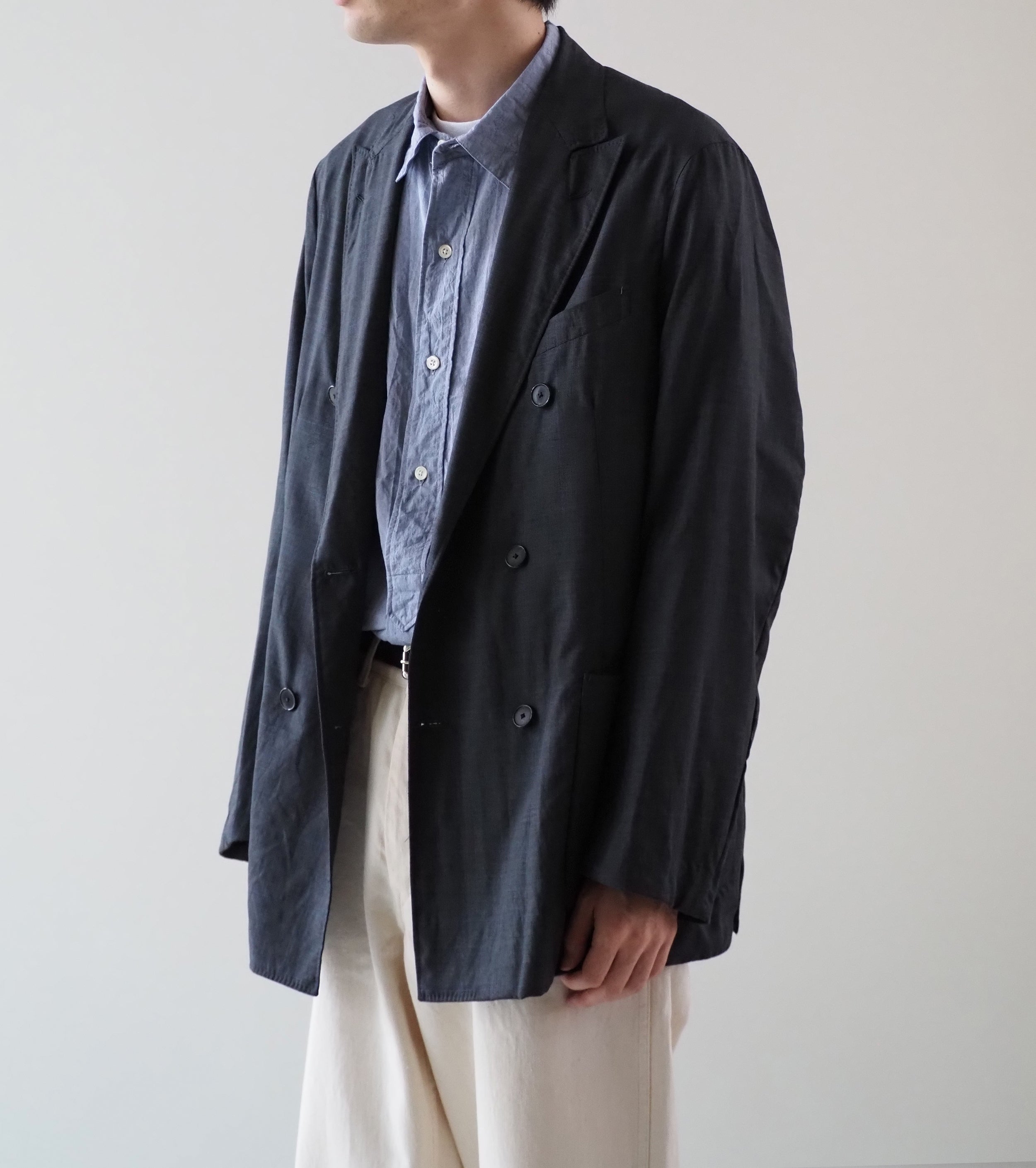MAATEE＆SONS H WOOL MUSOU ギャザージャケット , Charcoal Pane