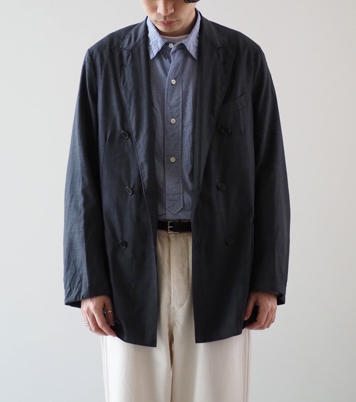 MAATEE＆SONS H WOOL MUSOU ギャザージャケット , Charcoal Pane