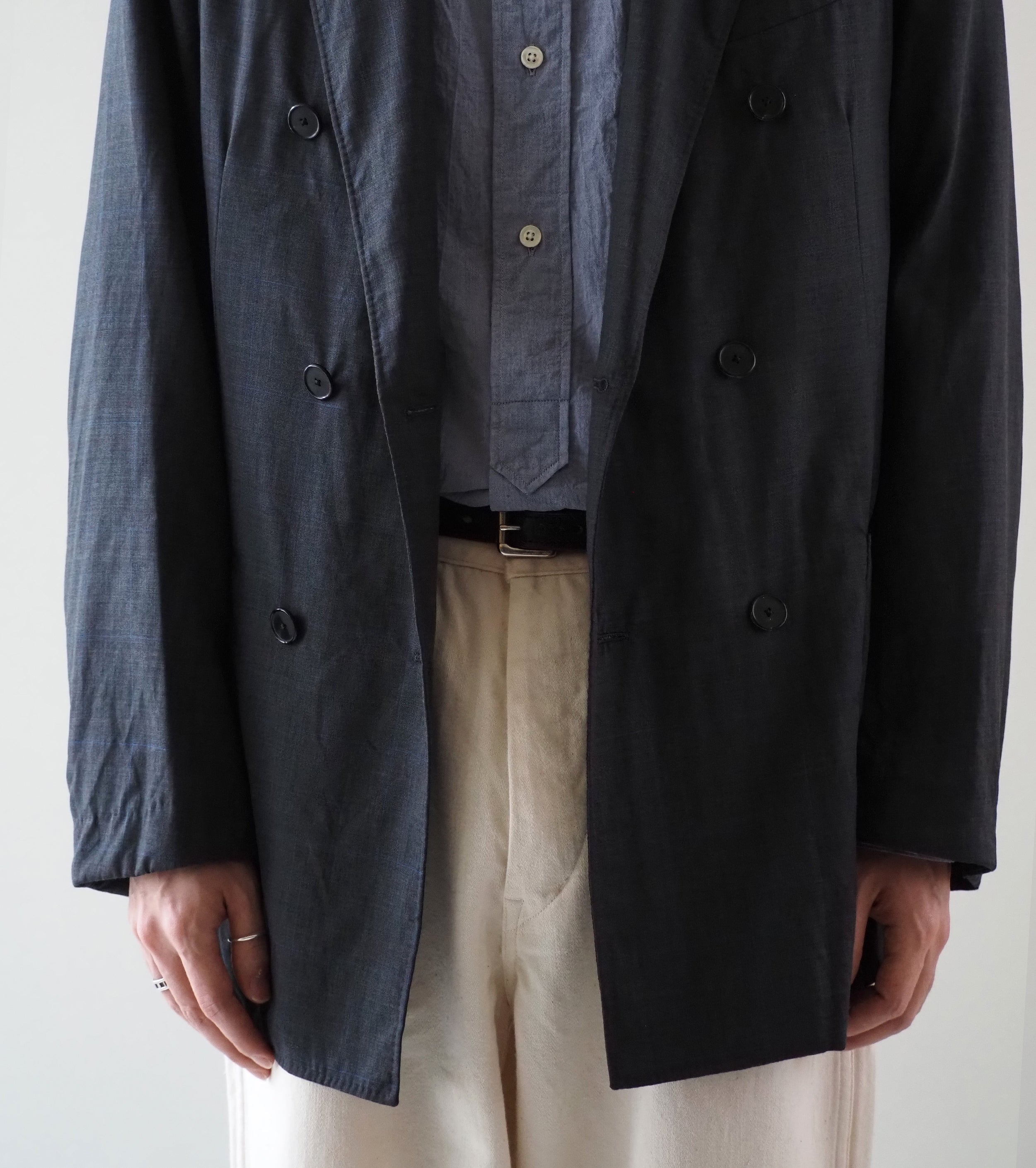 MAATEE＆SONS H WOOL MUSOU ギャザージャケット , Charcoal Pane