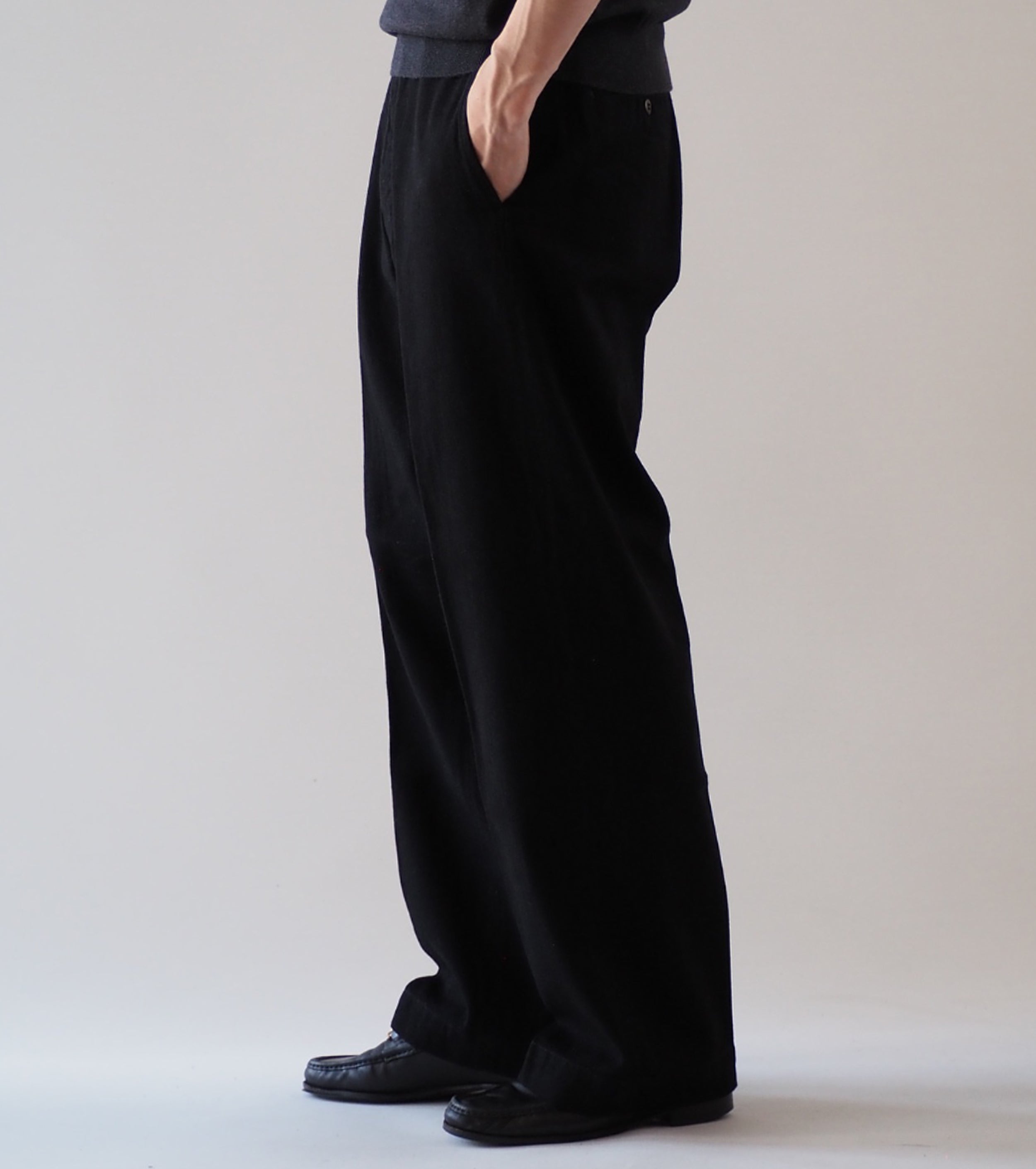 BAUTH Black Twill Trousers , Black