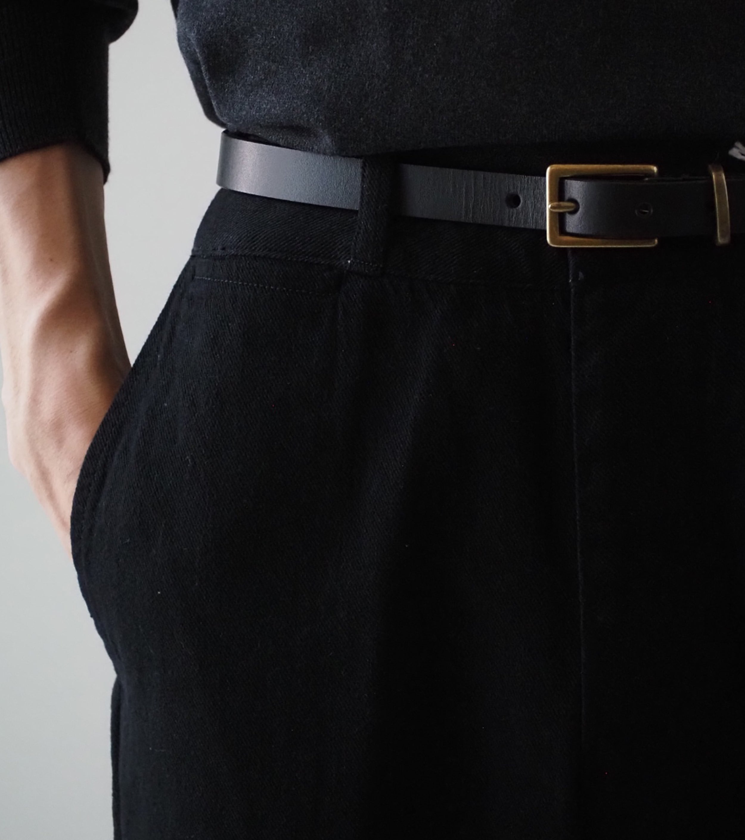 BAUTH Black Twill Trousers , Black