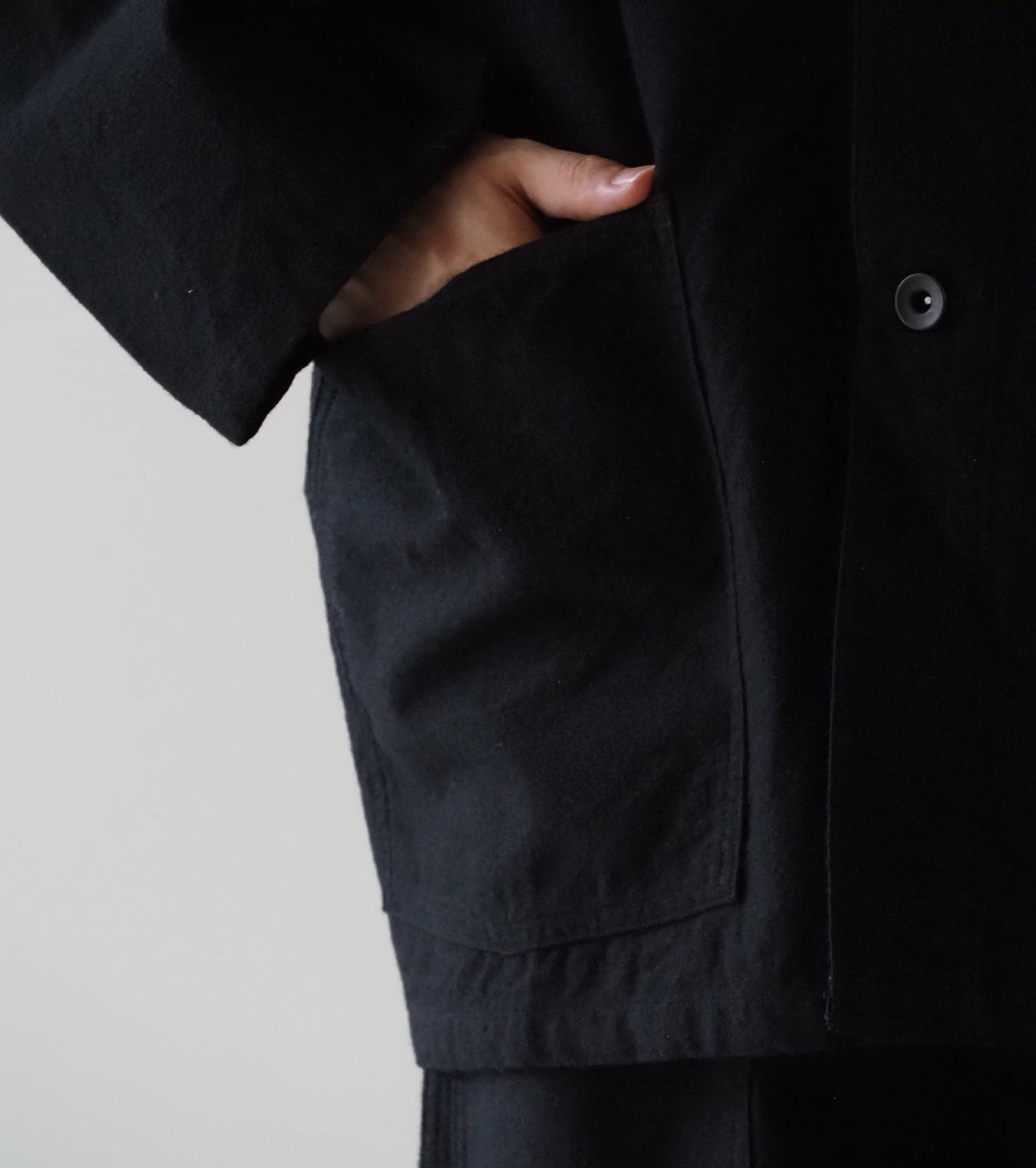 BAUTH Wool Cotton Moleskin Jacket , Black