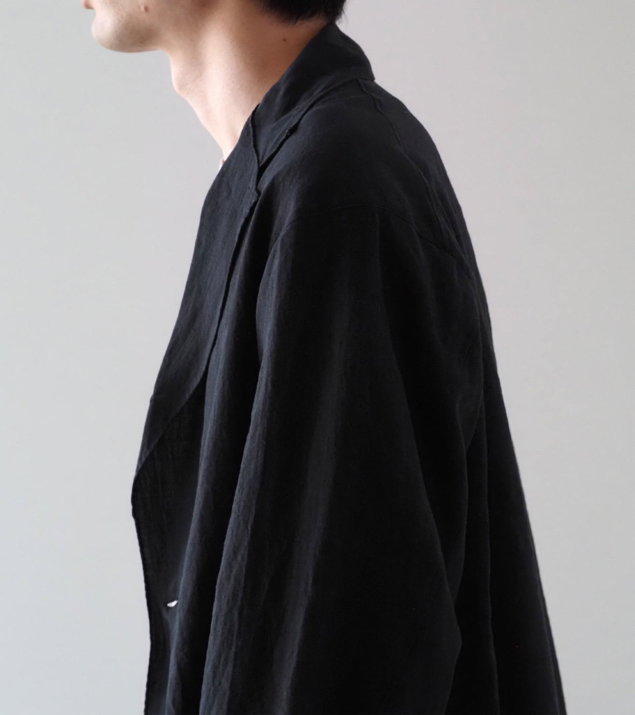 MAATEE＆SONS ハンカチーフ ジャケット ヴィンテージ リネン , Black