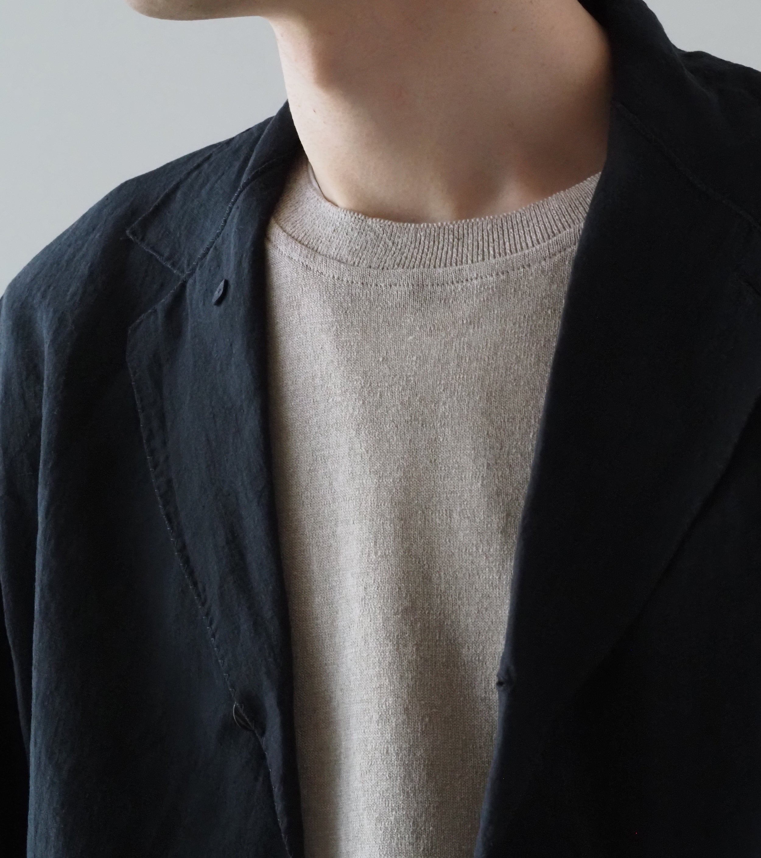 MAATEE＆SONS ハンカチーフ ジャケット ヴィンテージ リネン , Black