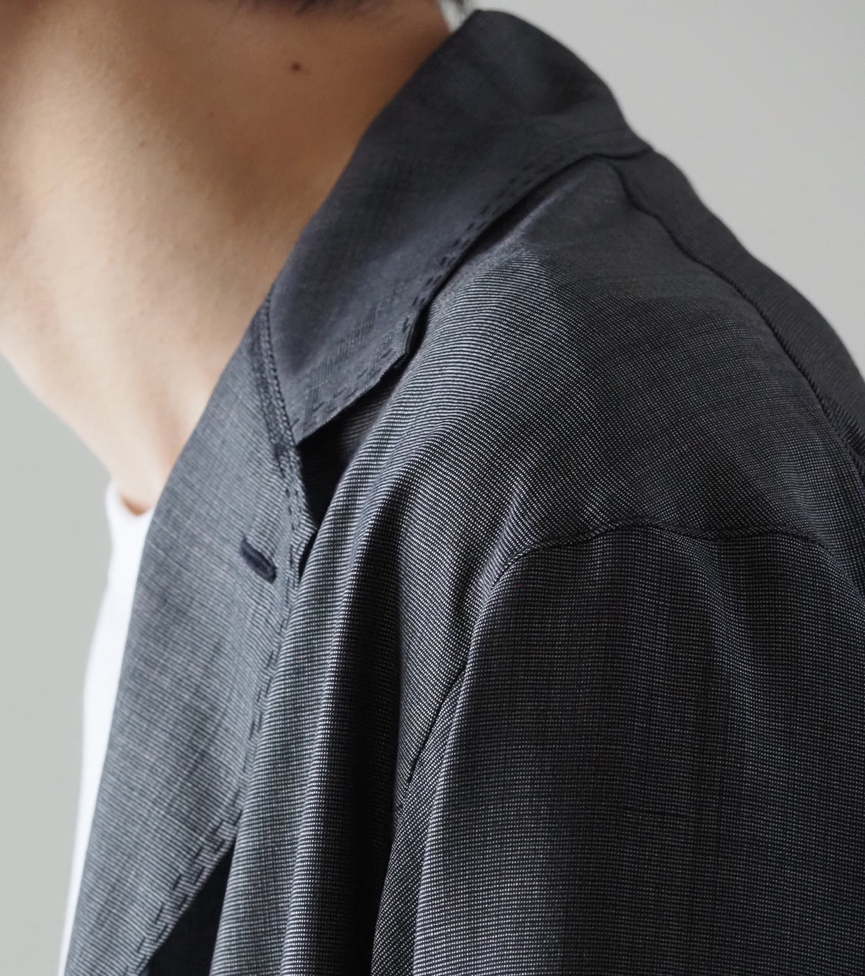 MAATEE＆SONS 折って折って ジャケット ウール シルク , Navy Pin