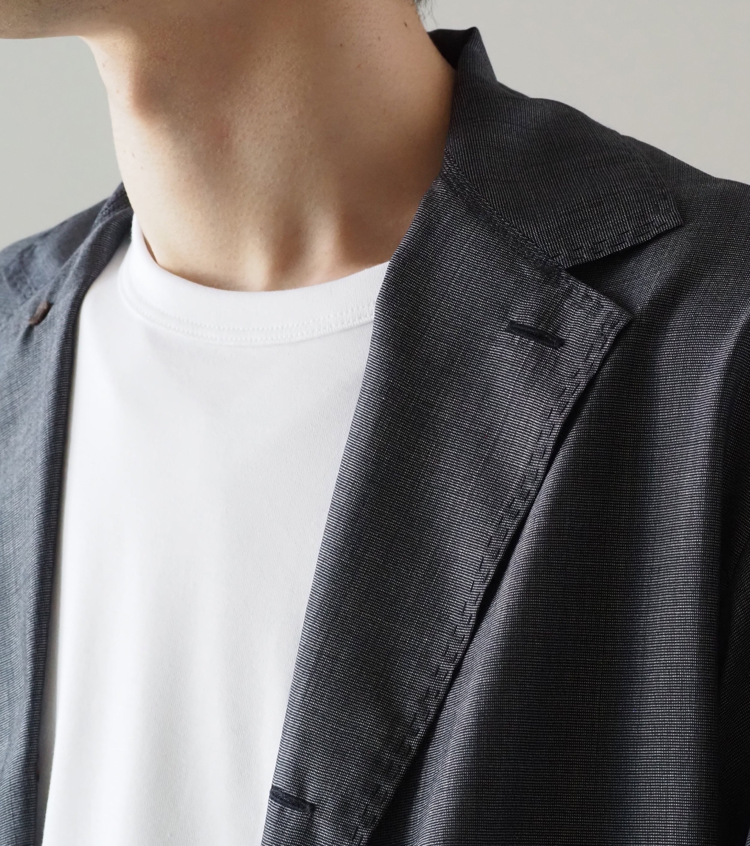 MAATEE＆SONS 折って折って ジャケット ウール シルク , Navy Pin