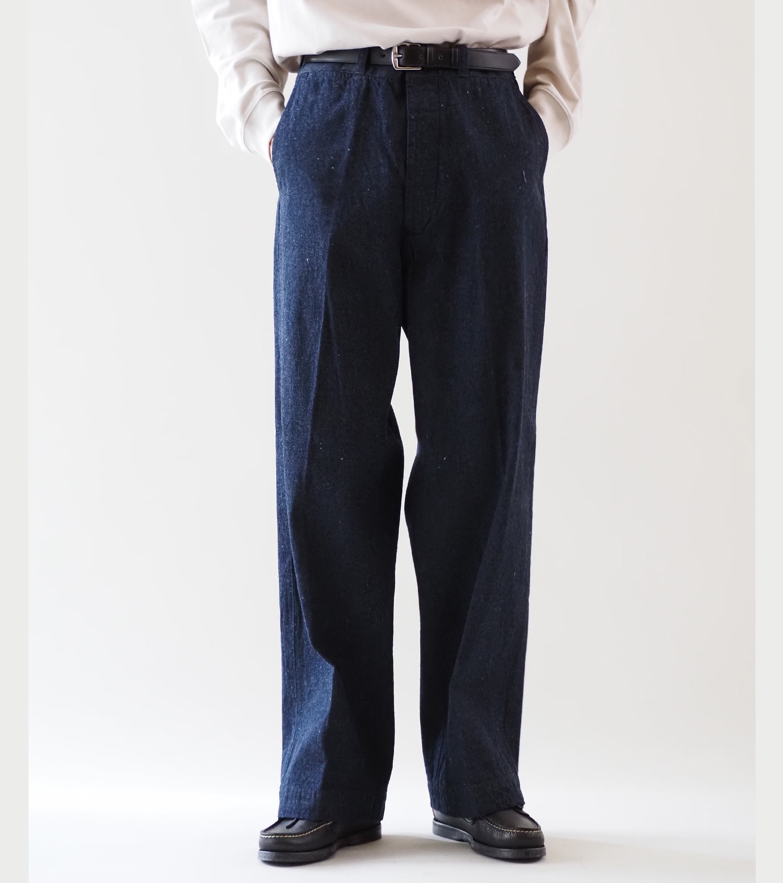 BAUTH  デニム トラウザーズ , Navy