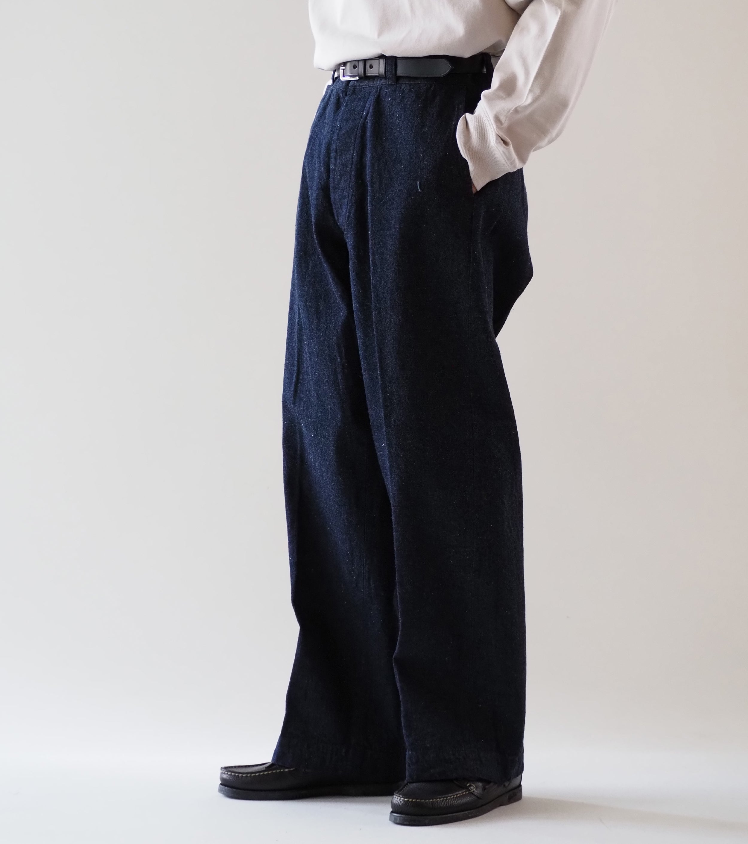 BAUTH  デニム トラウザーズ , Navy