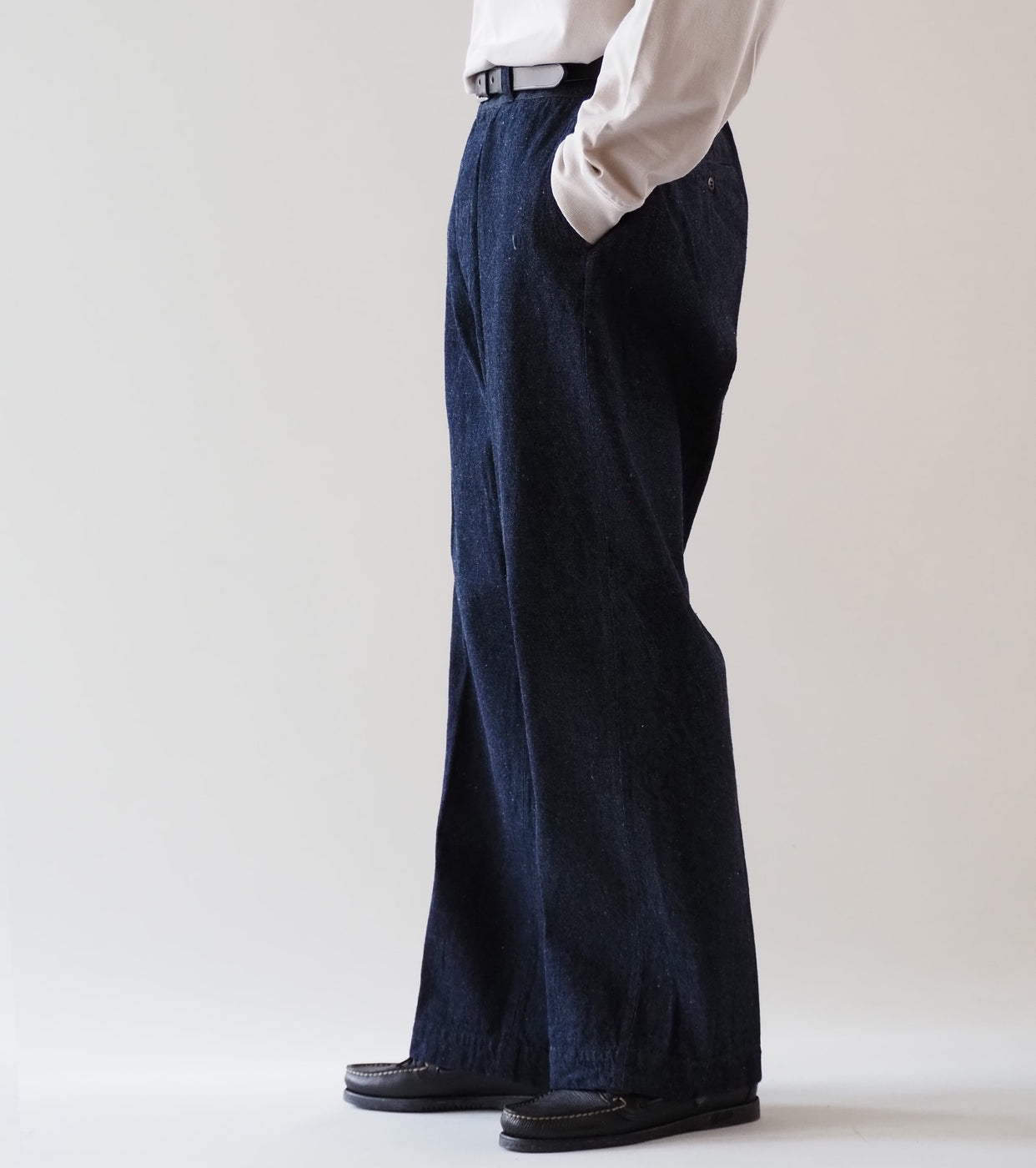 BAUTH  デニム トラウザーズ , Navy