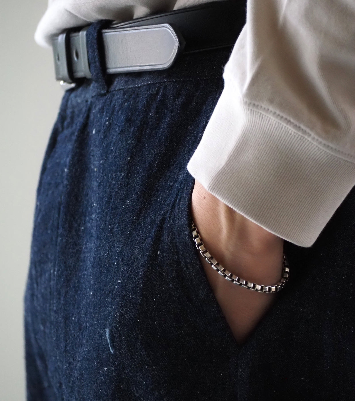 BAUTH  デニム トラウザーズ , Navy