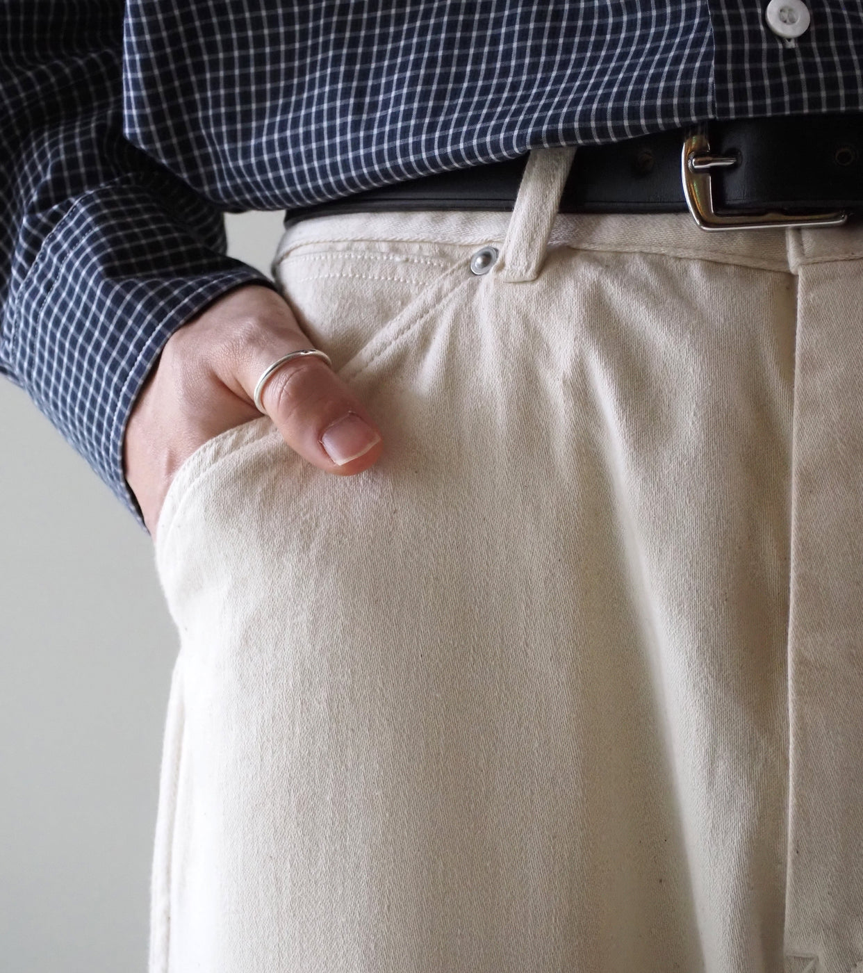 BAUTH サテン ペインター パンツ , Ecru