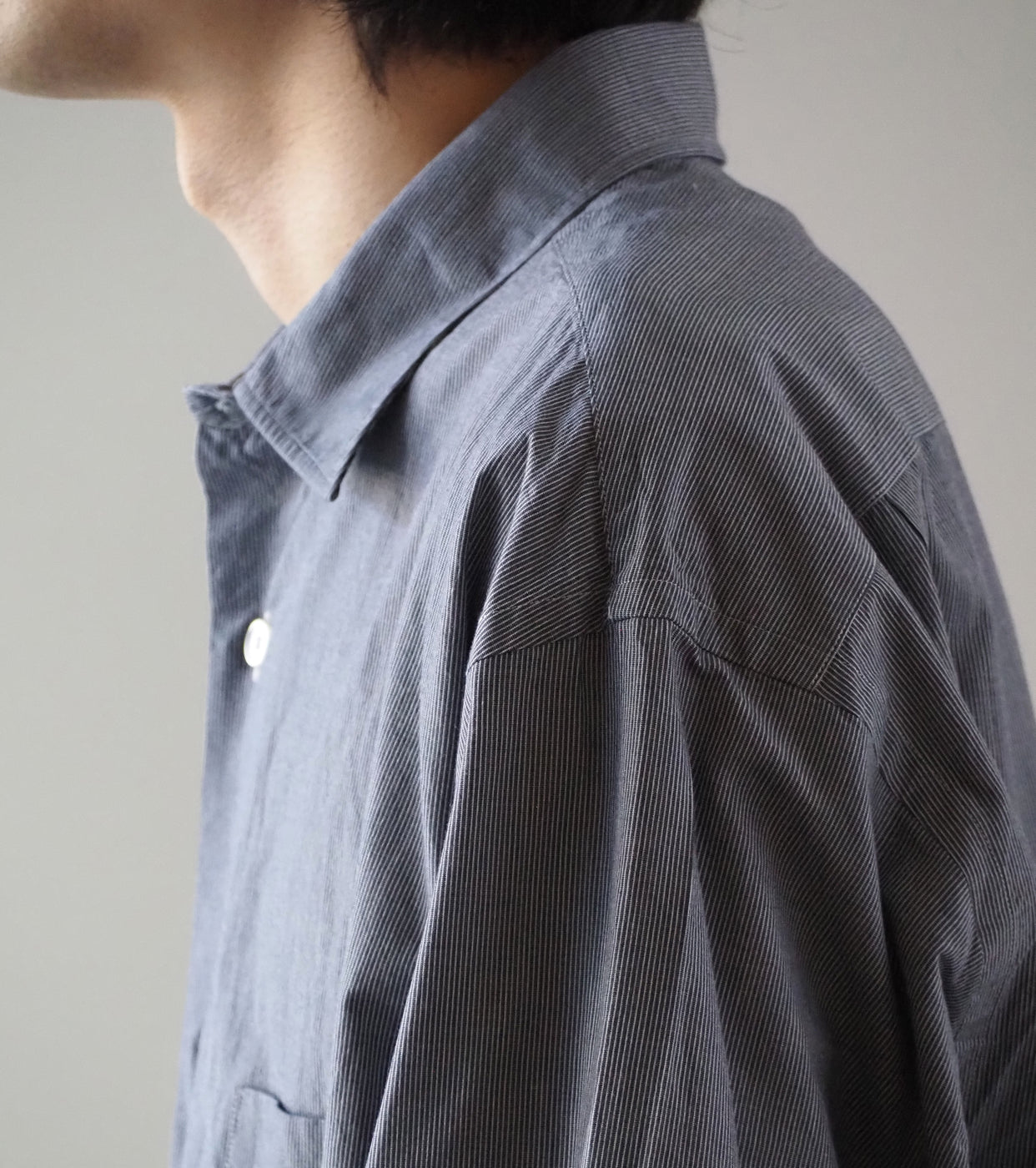 BAUTH コットン ストライプ シャツ , Blue Stripe