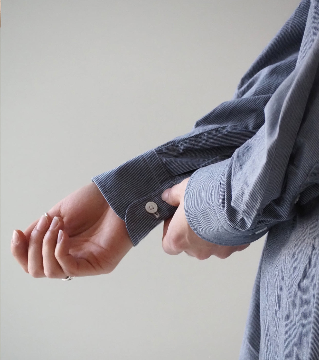 BAUTH コットン ストライプ シャツ , Blue Stripe