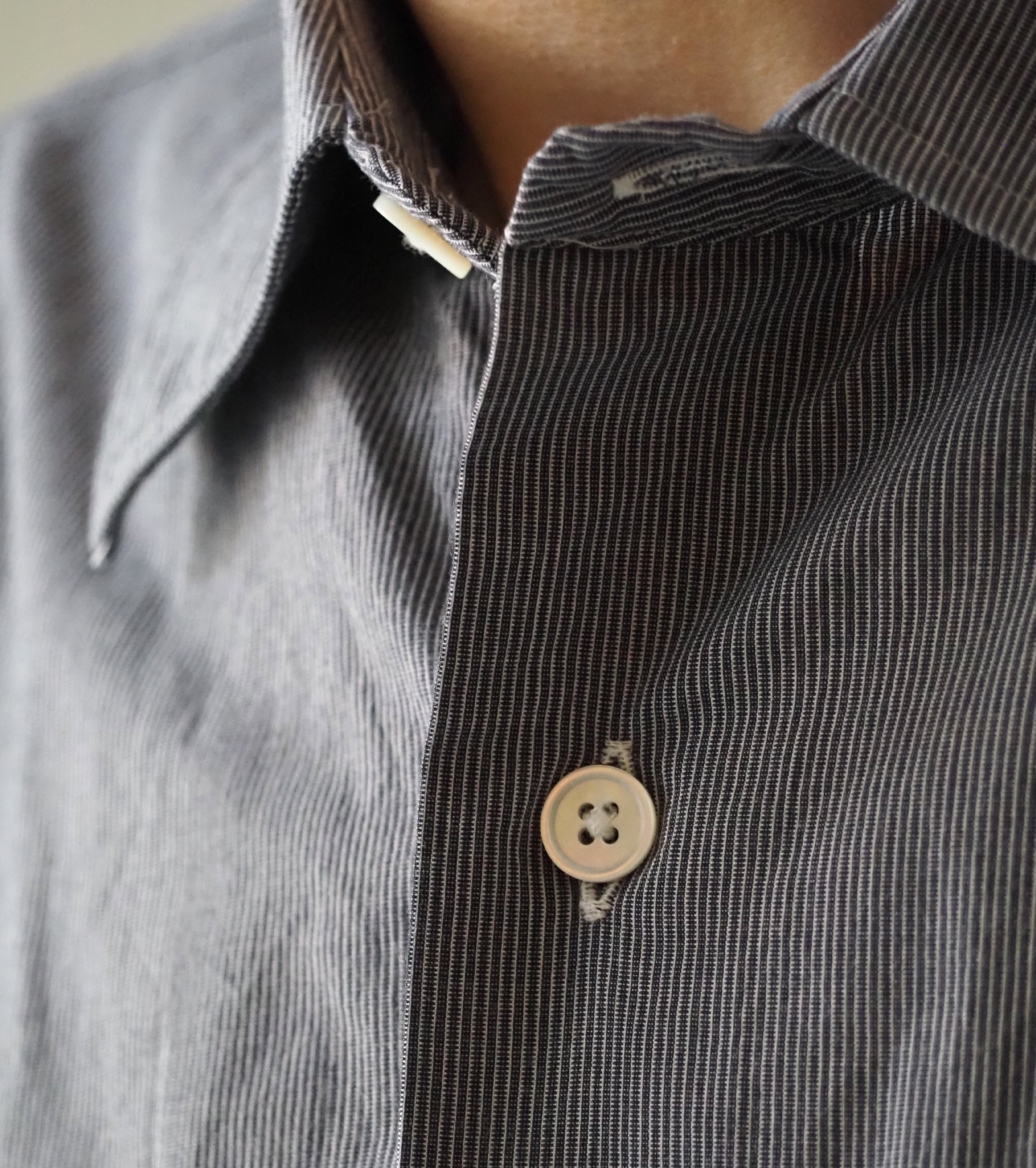 BAUTH コットン ストライプ シャツ , Blue Stripe