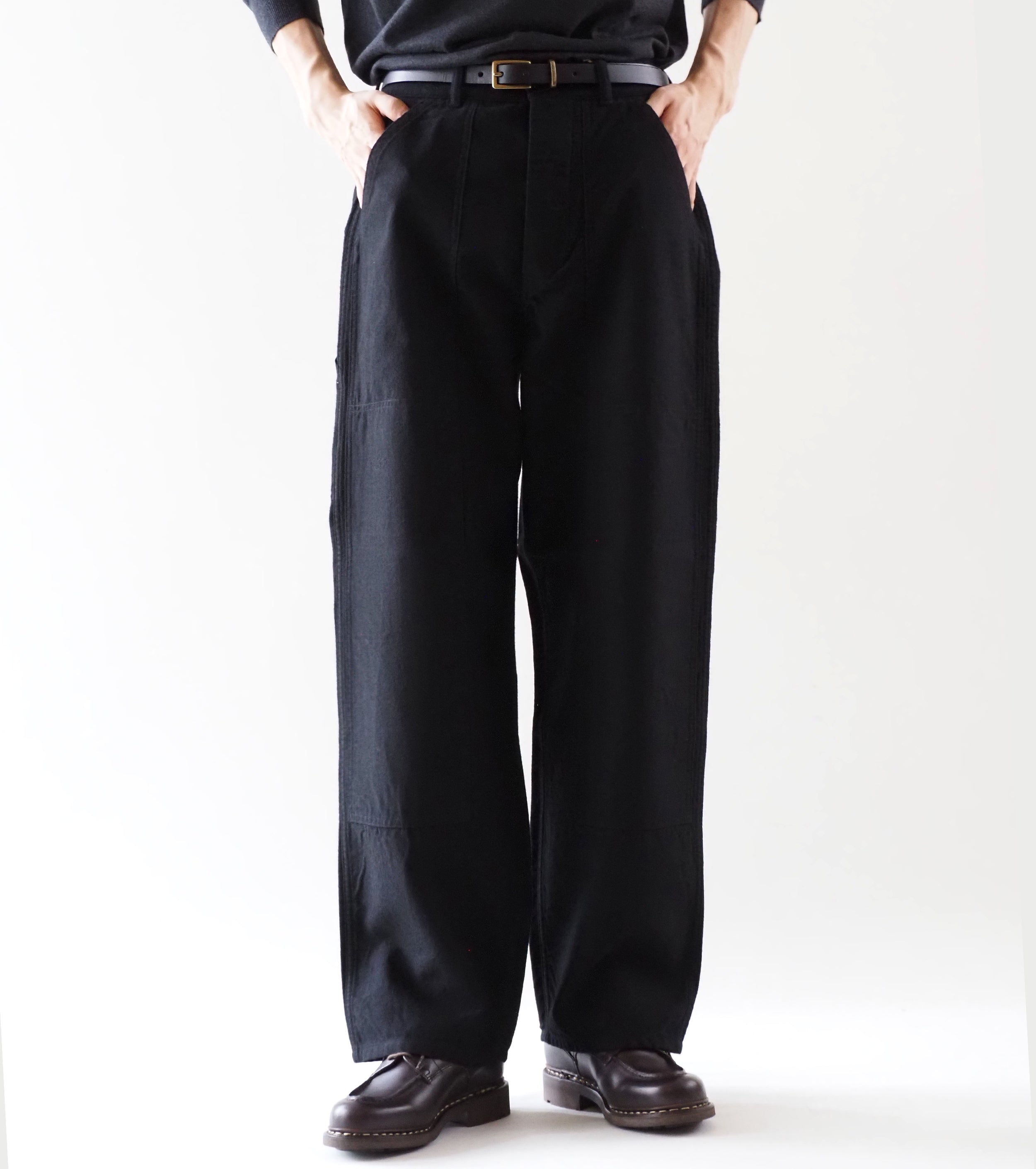 BAUTH WOOL COTTON WORK PANTS , Black