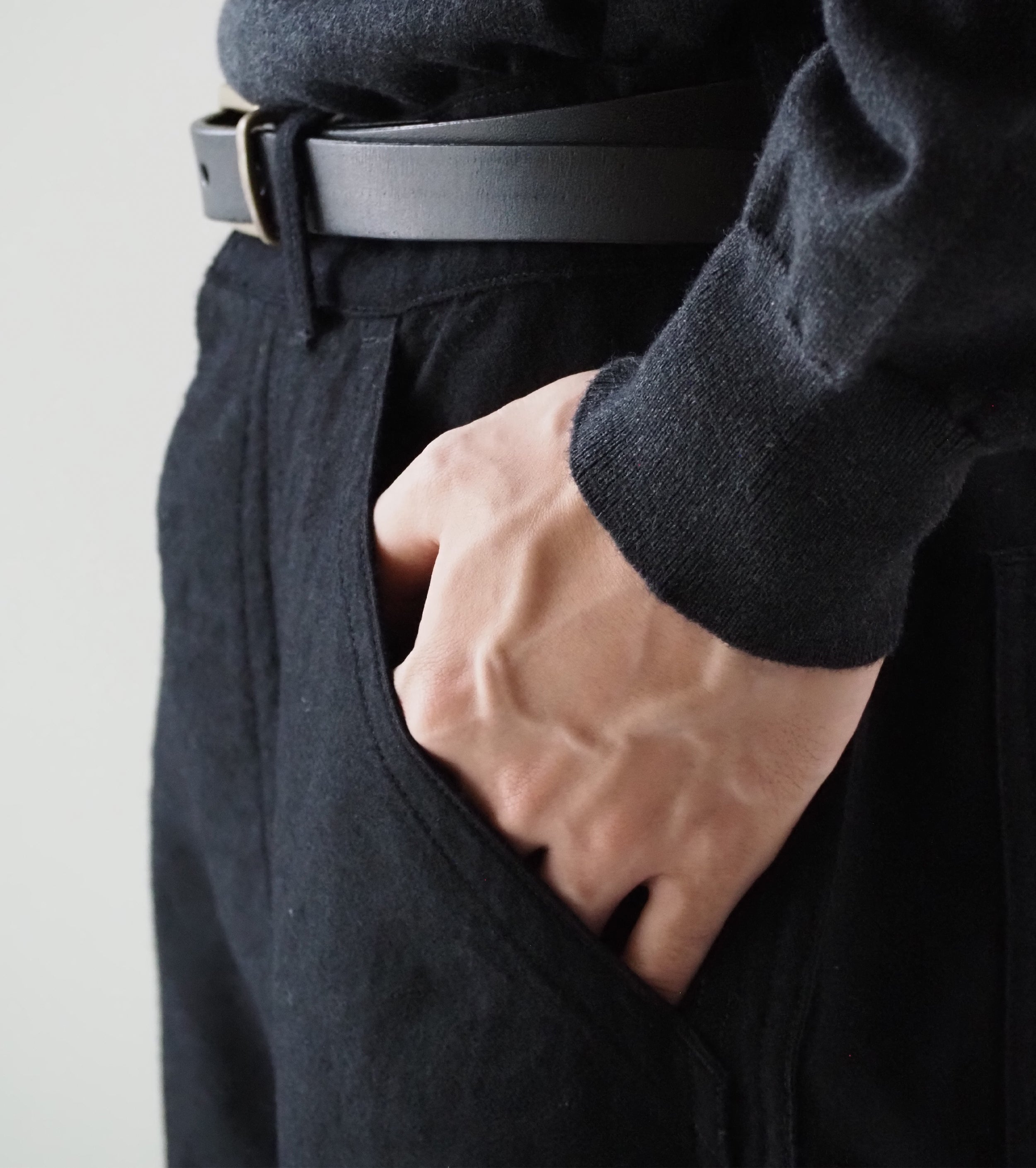 BAUTH WOOL COTTON WORK PANTS , Black