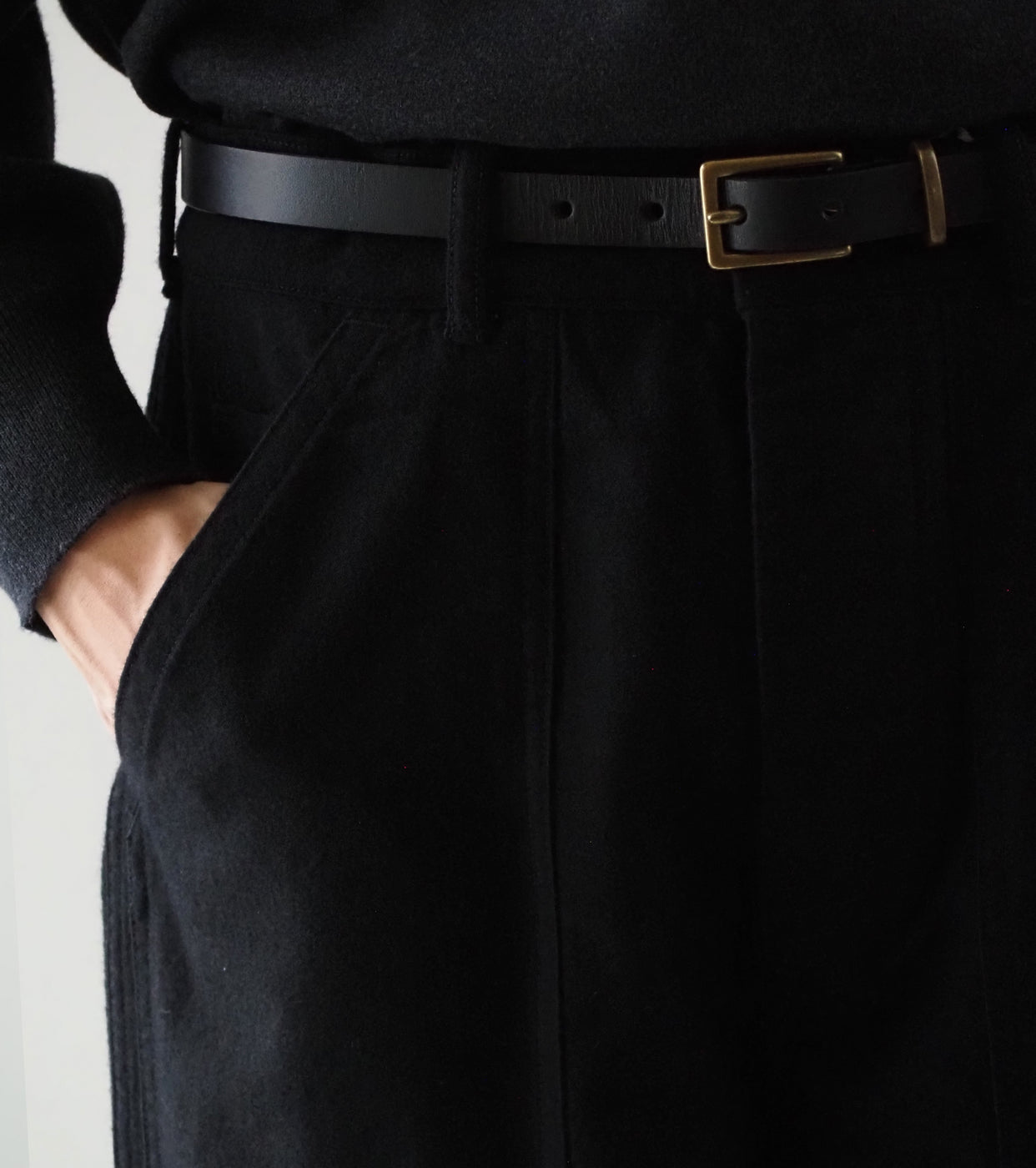 BAUTH WOOL COTTON WORK PANTS , Black