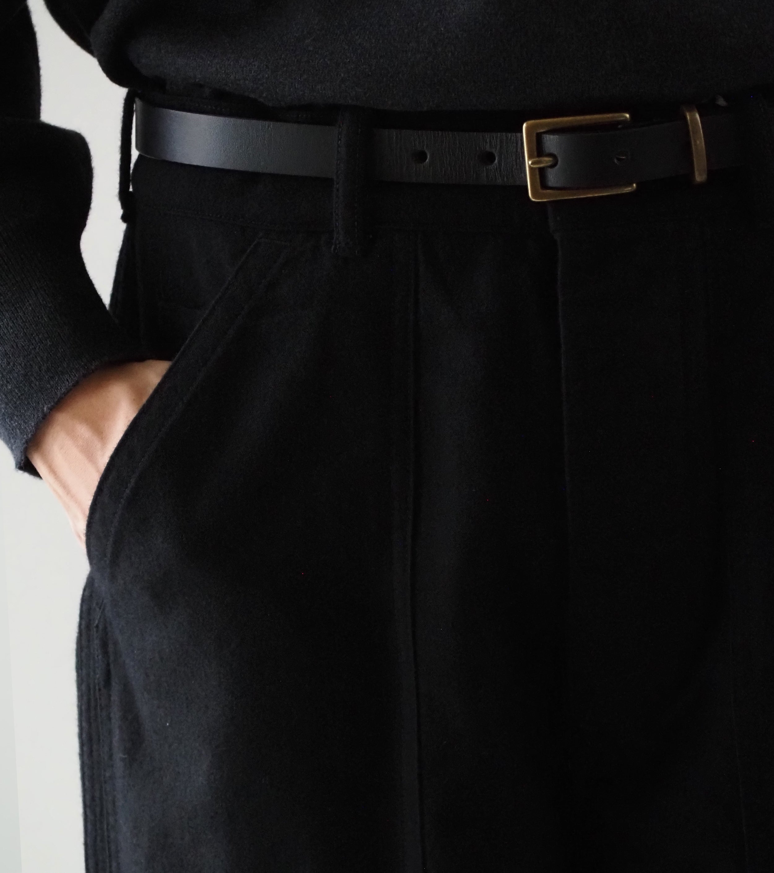 BAUTH WOOL COTTON WORK PANTS , Black