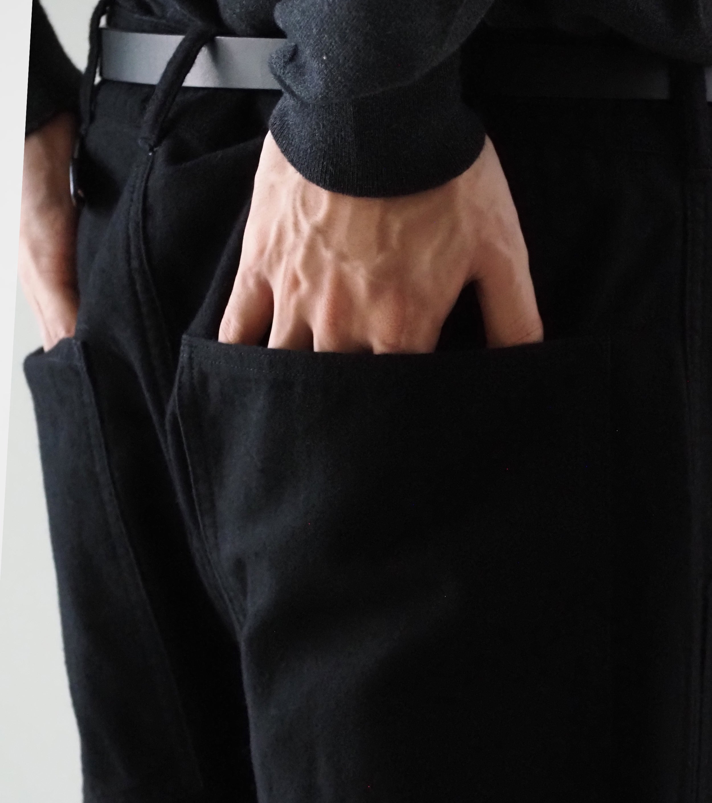 BAUTH WOOL COTTON WORK PANTS , Black