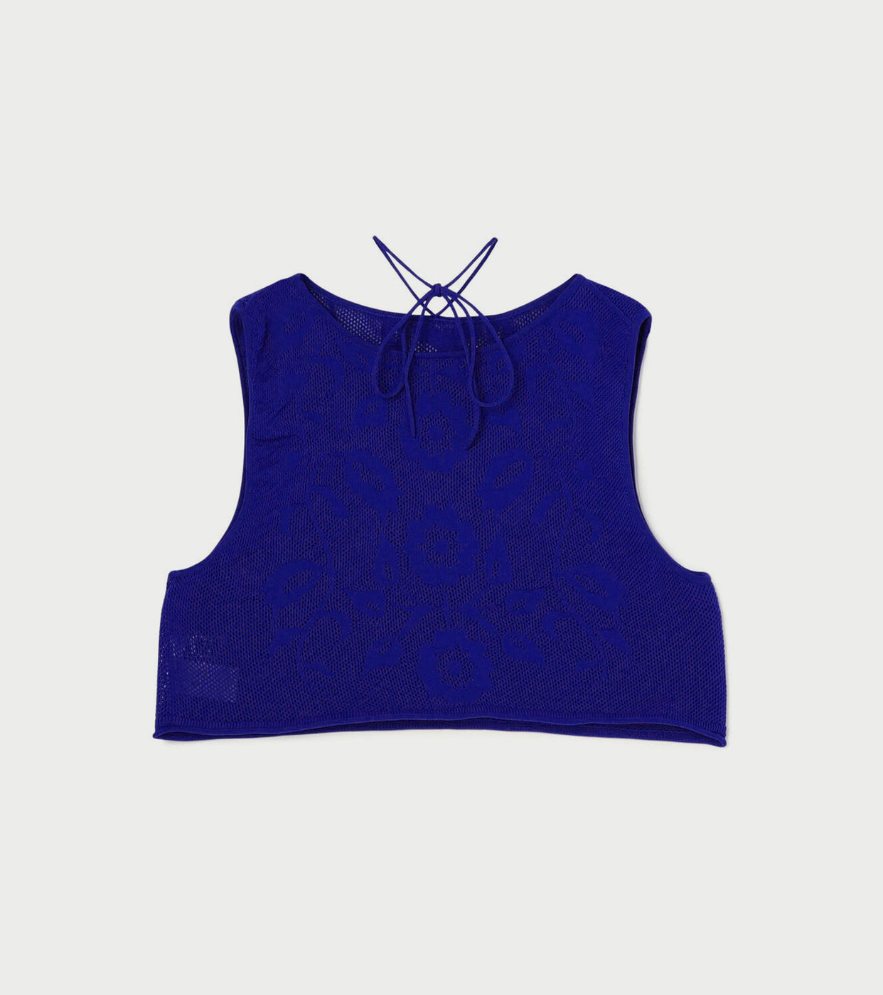 A MENDA フラワーレース ニットベスト , Royal