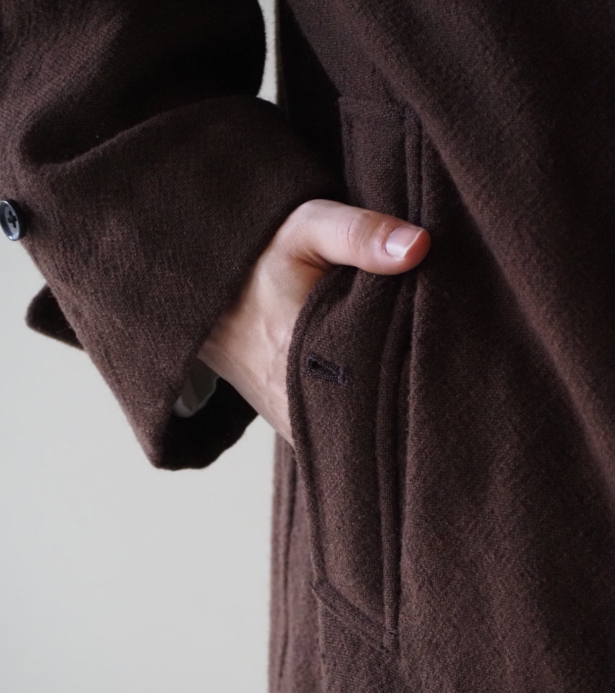 blurhms Mens Classic Wool Balmacaan Coat ,  Brown