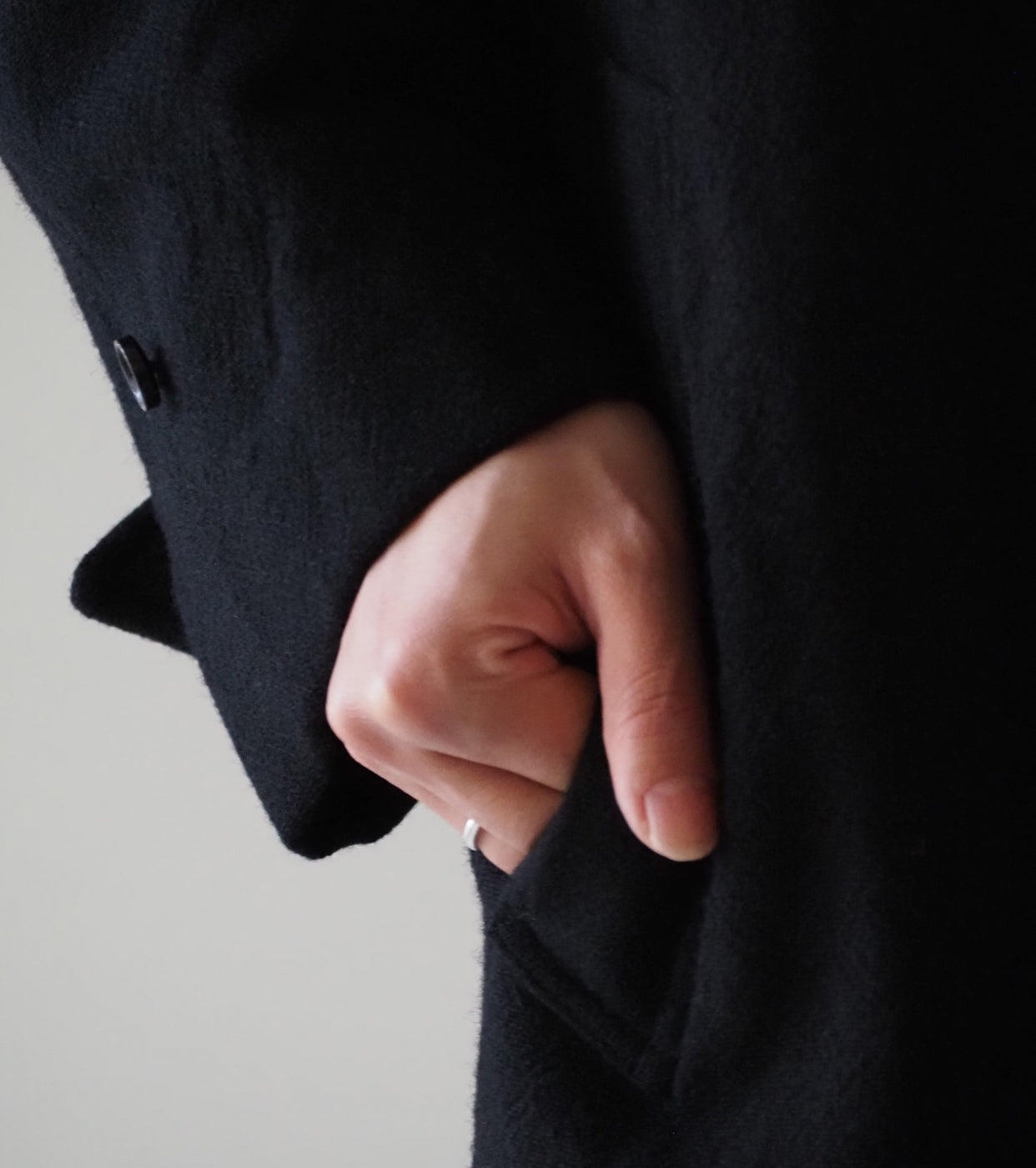 blurhms Womens Classic Wool Balmacaan Coat , Black Navy