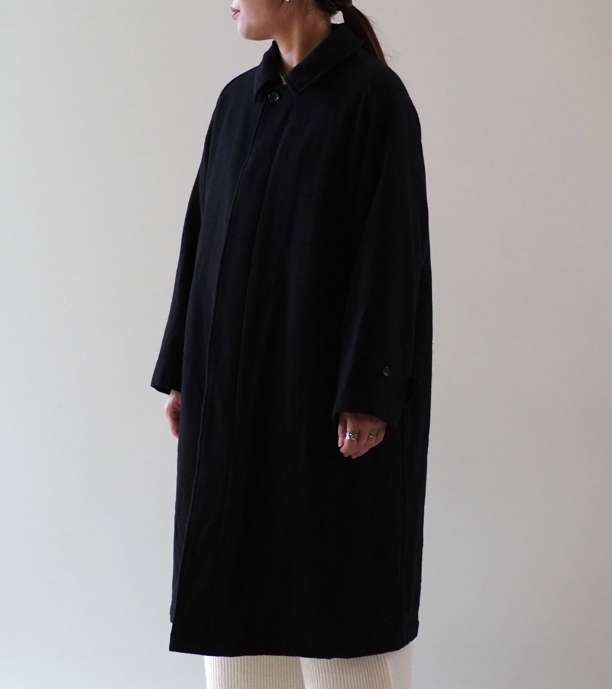 blurhms Womens Classic Wool Balmacaan Coat , Black Navy