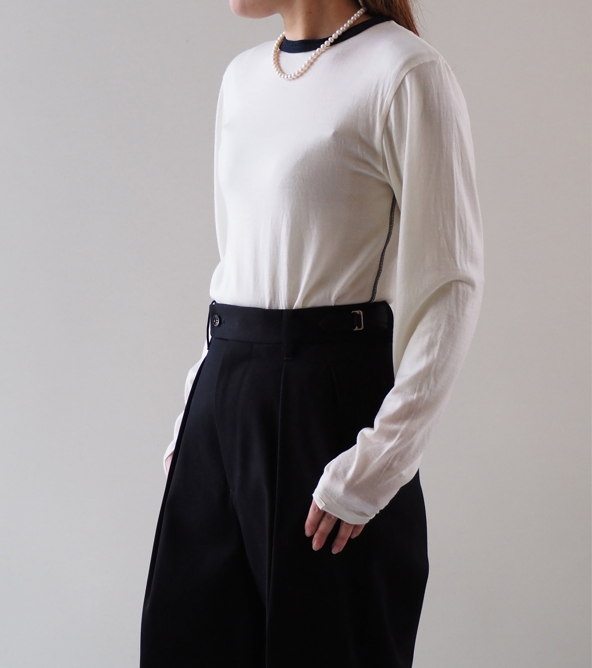 Oblada WOOL LONG TEE , White