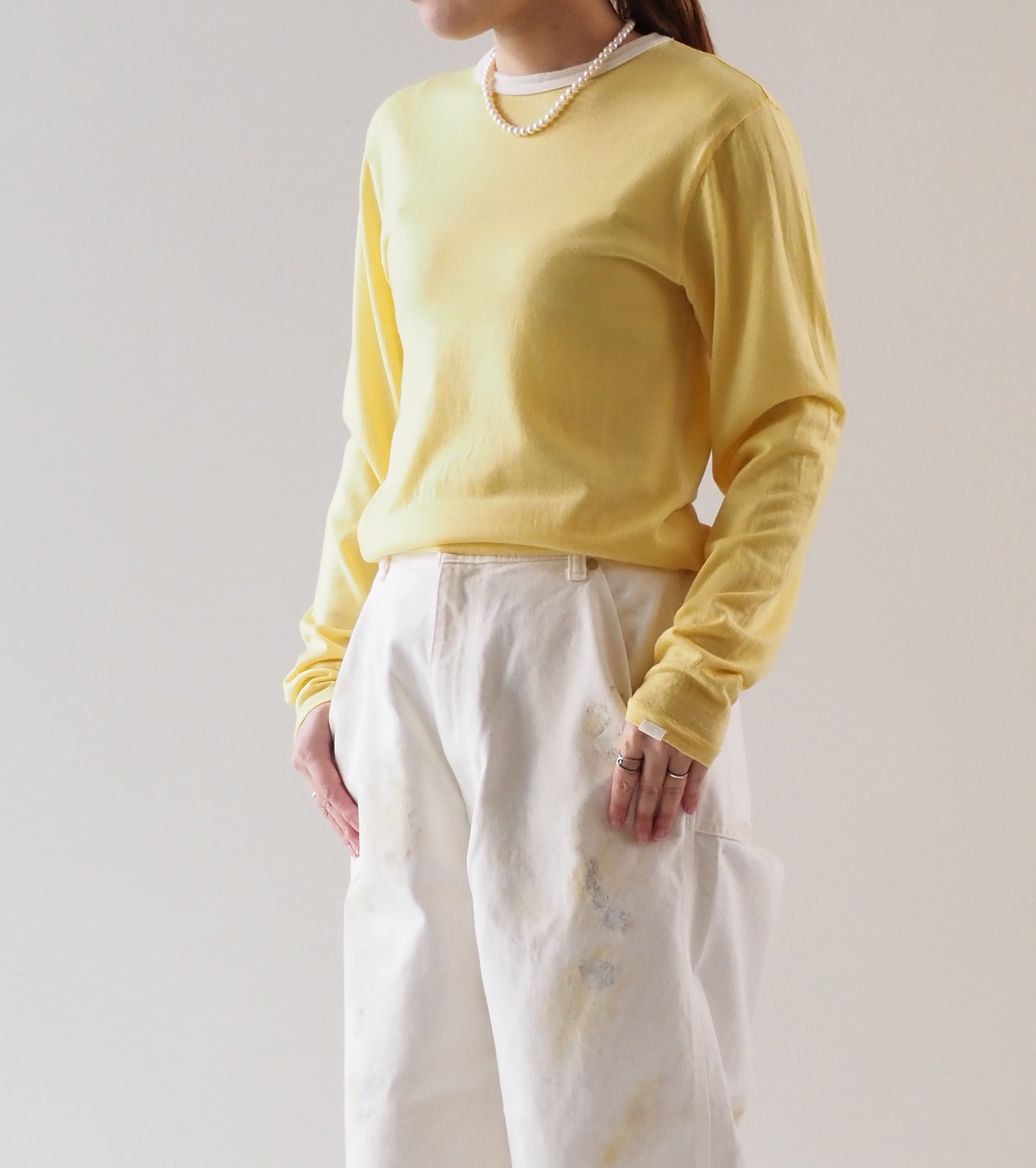 Oblada WOOL LONG TEE , Yellow