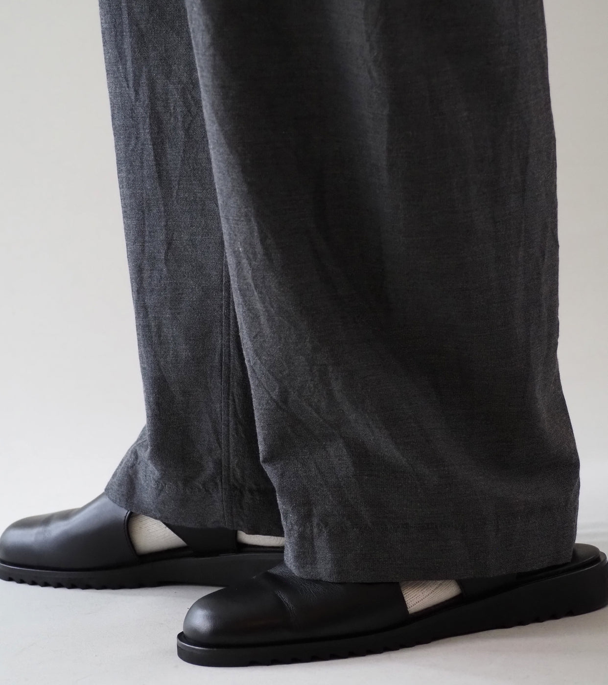 blurhms シルク ウール コットン サイドシームレス 6ポケット パンツ, Heather Grey