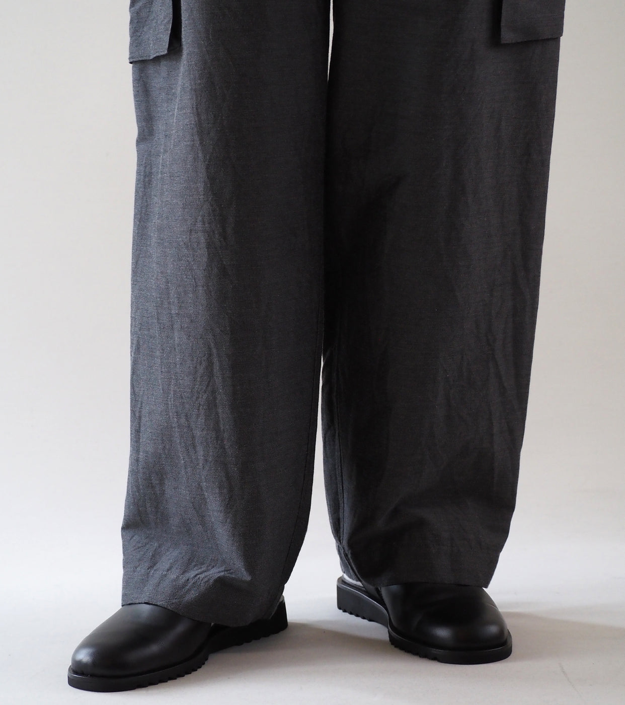 blurhms シルク ウール コットン サイドシームレス 6ポケット パンツ, Heather Grey