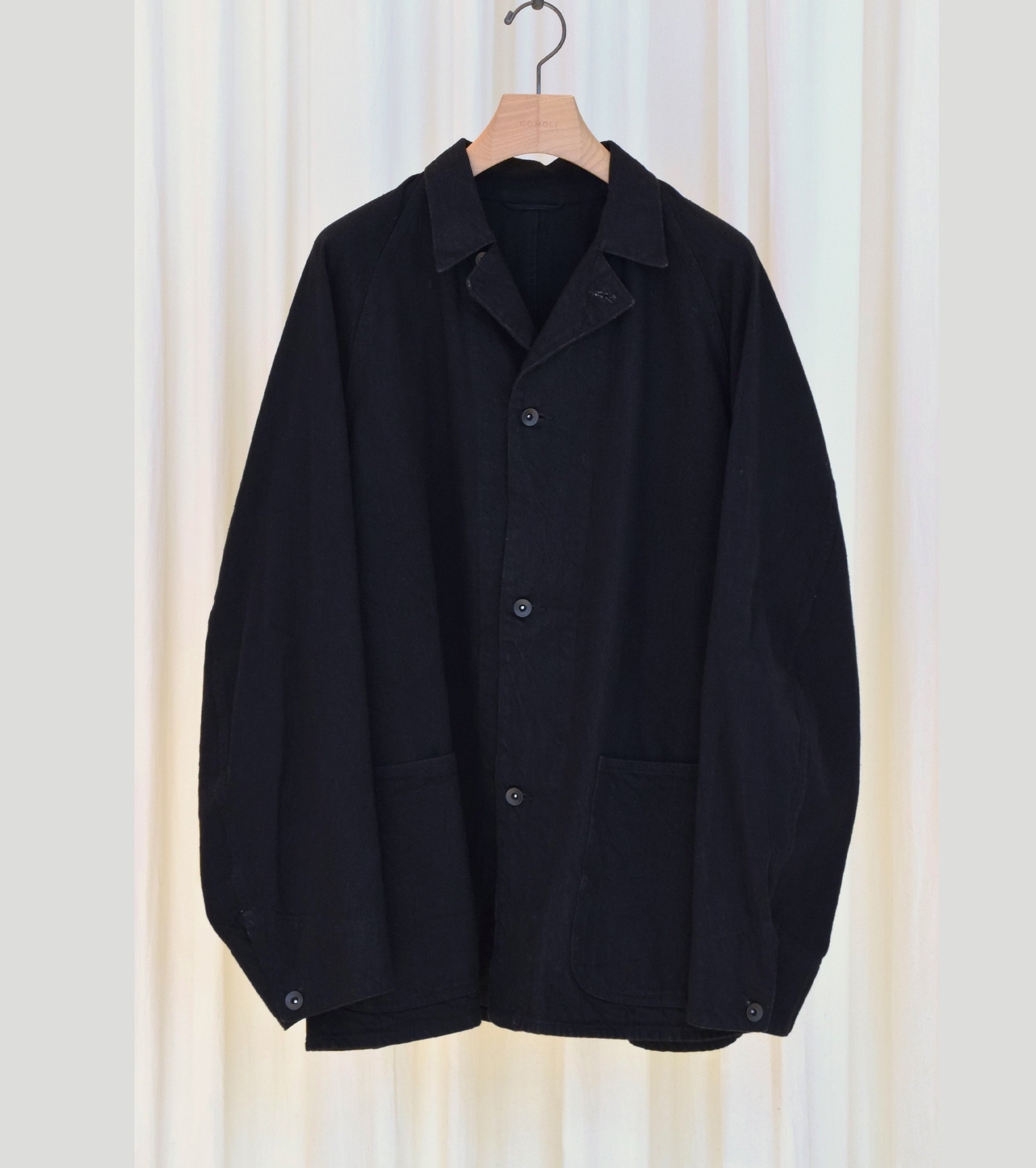 COMOLI Denim Work Jacket, Black