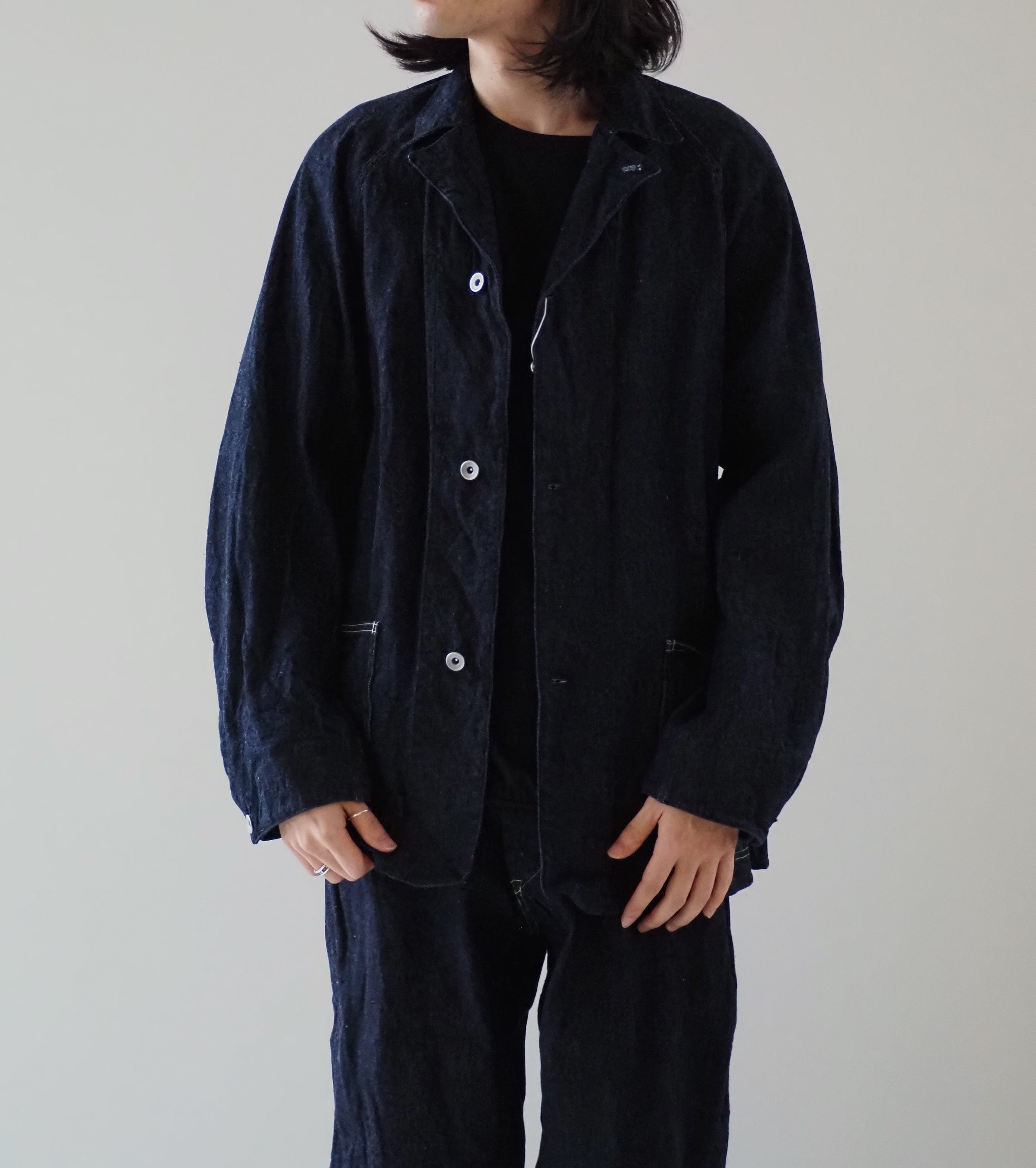 COMOLI Denim Work Jacket, Navy