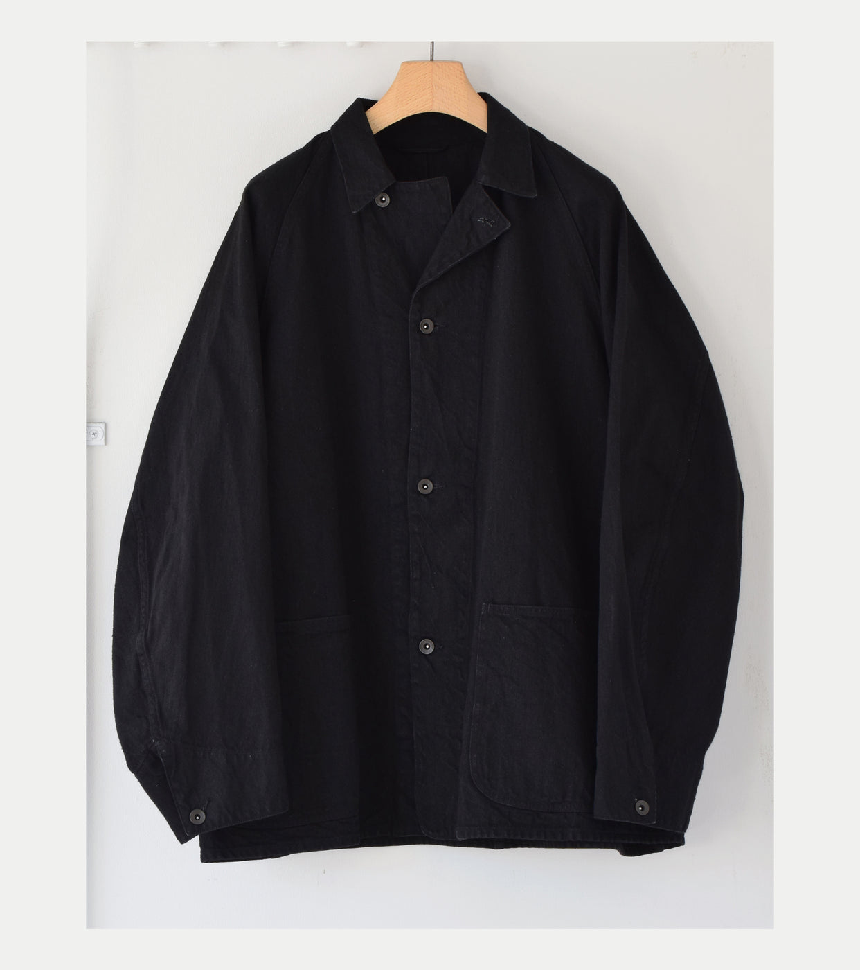 COMOLI デニム ワーク ジャケット,Black – Navyblue