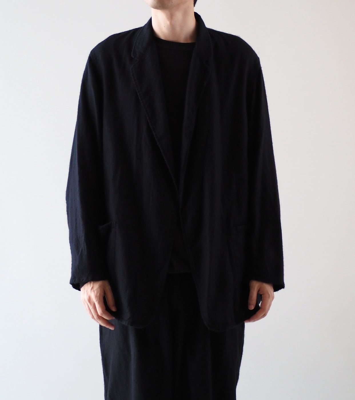 COMOLI Cashmere Silk Jacket , Navy