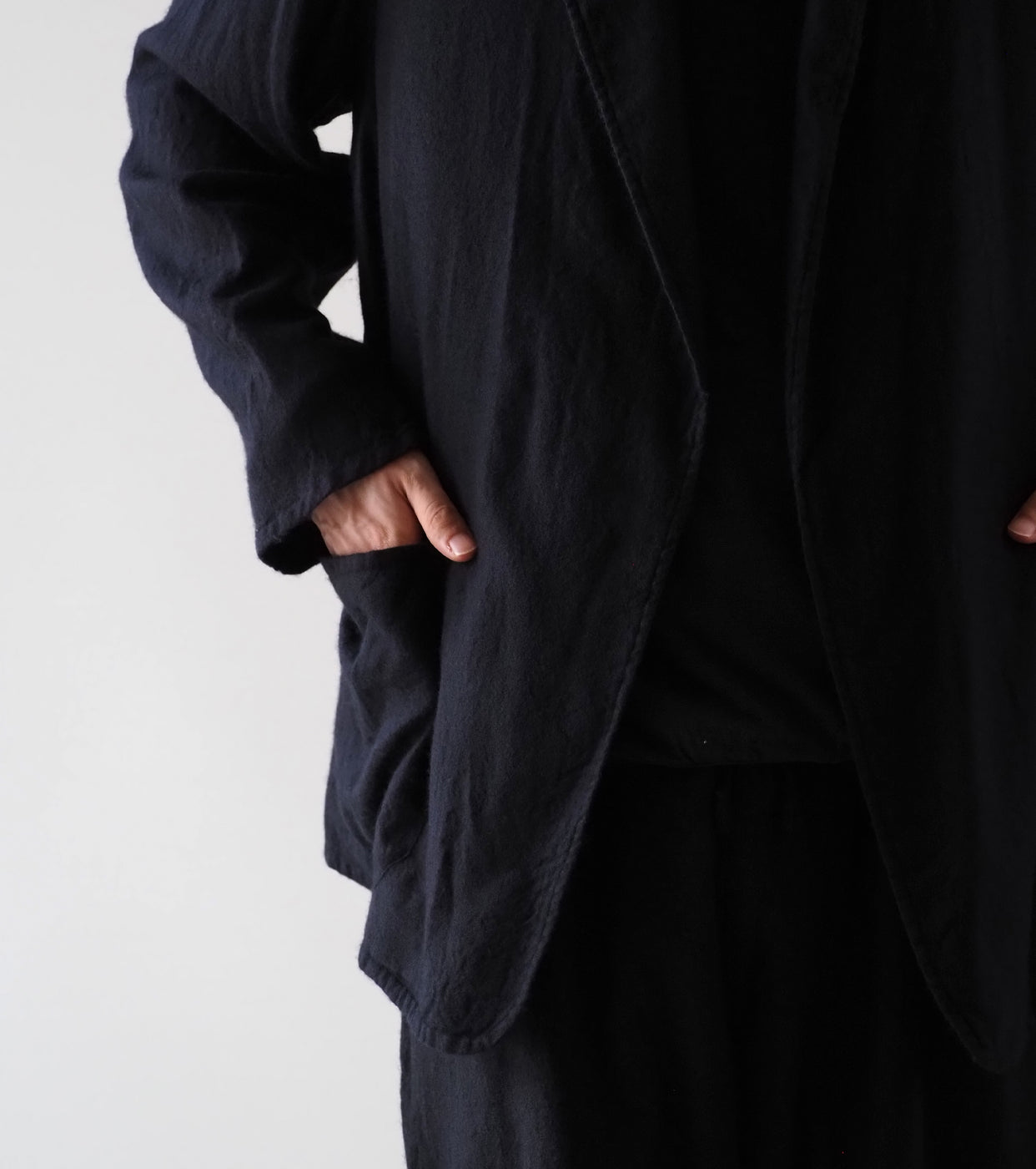 COMOLI Cashmere Silk Jacket , Navy