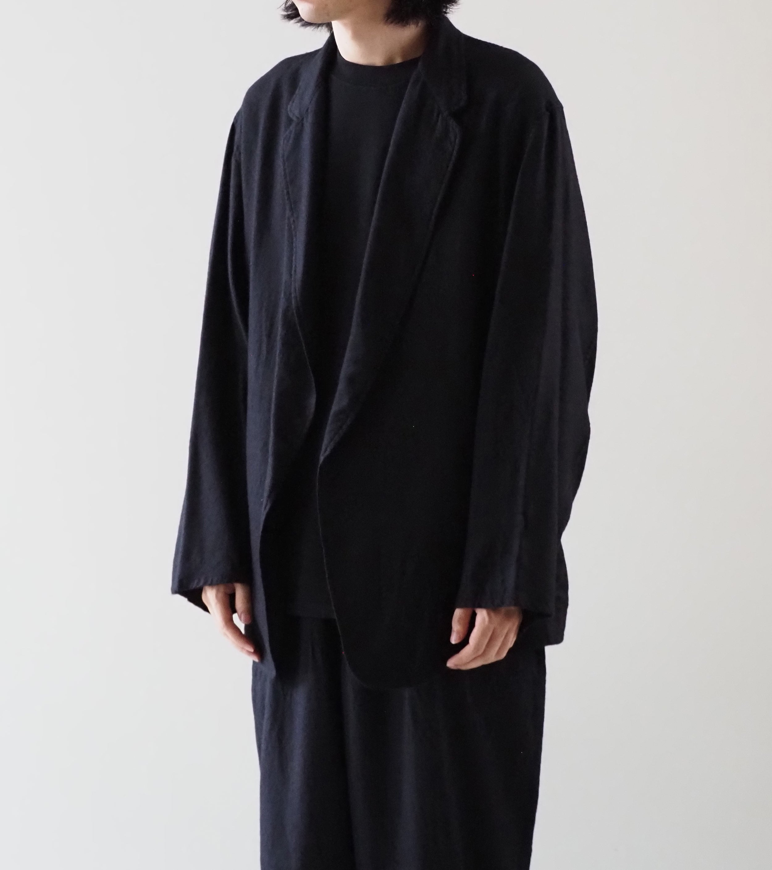 COMOLI カシミヤ シルク 製品染 ジャケット, Navy