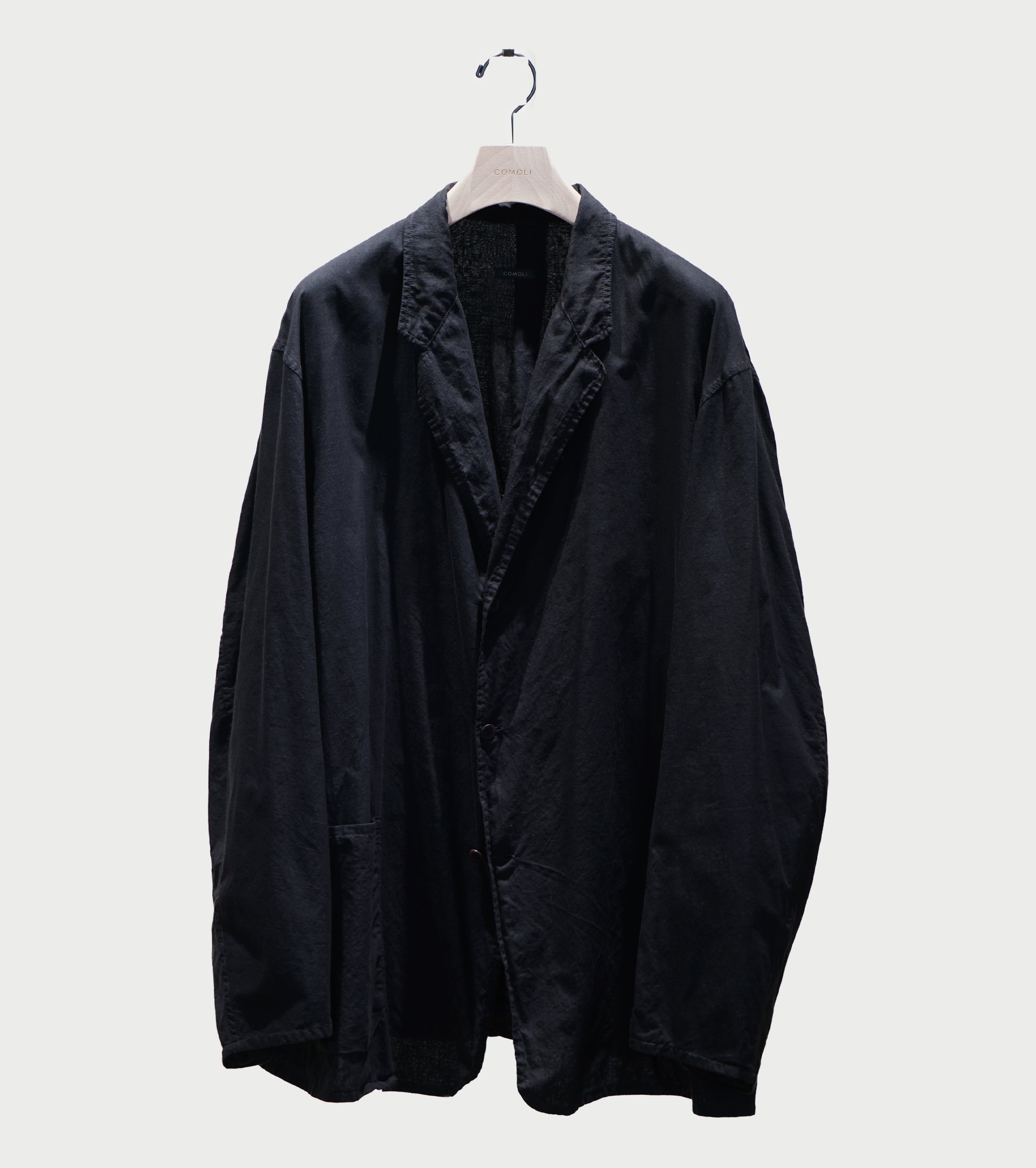 COMOLI KHADI Cotton Jacket , Black