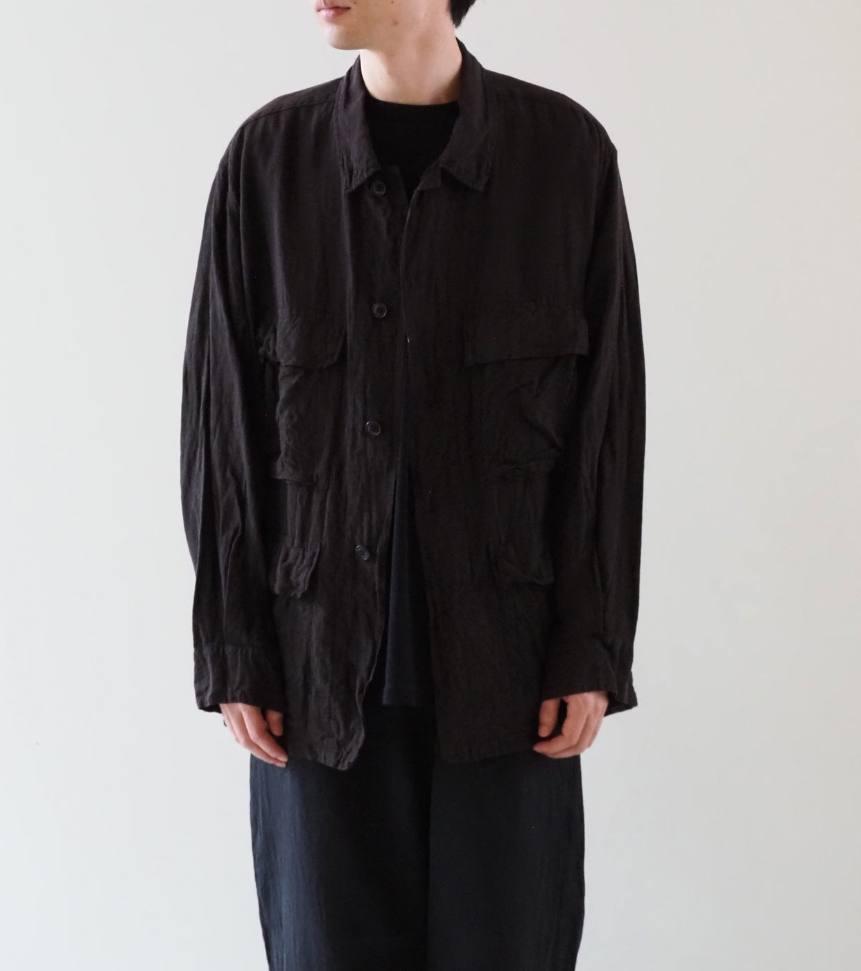 COMOLI シルク コットン B.D.U ジャケット , Brown