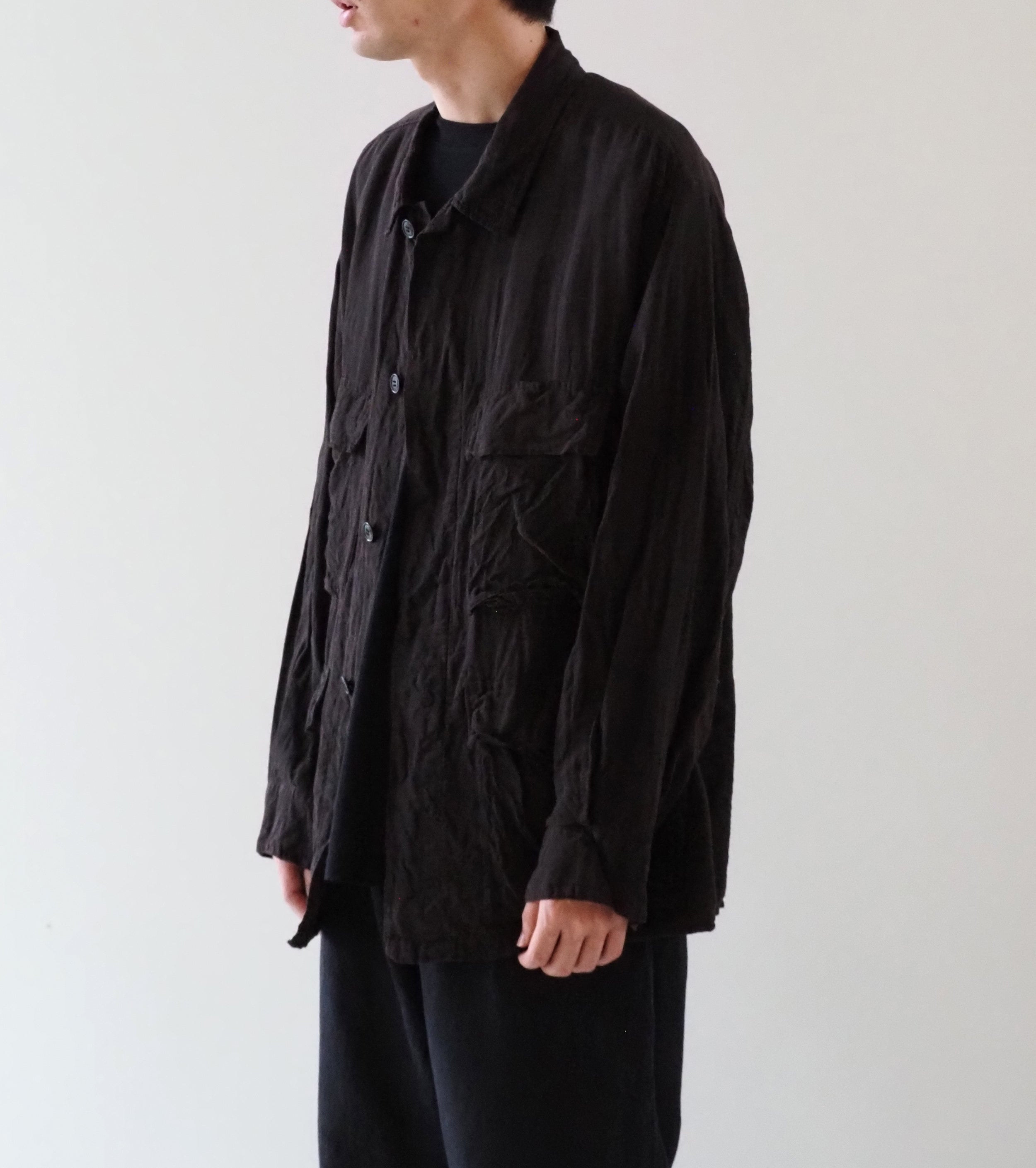 COMOLI シルク コットン B.D.U ジャケット , Brown