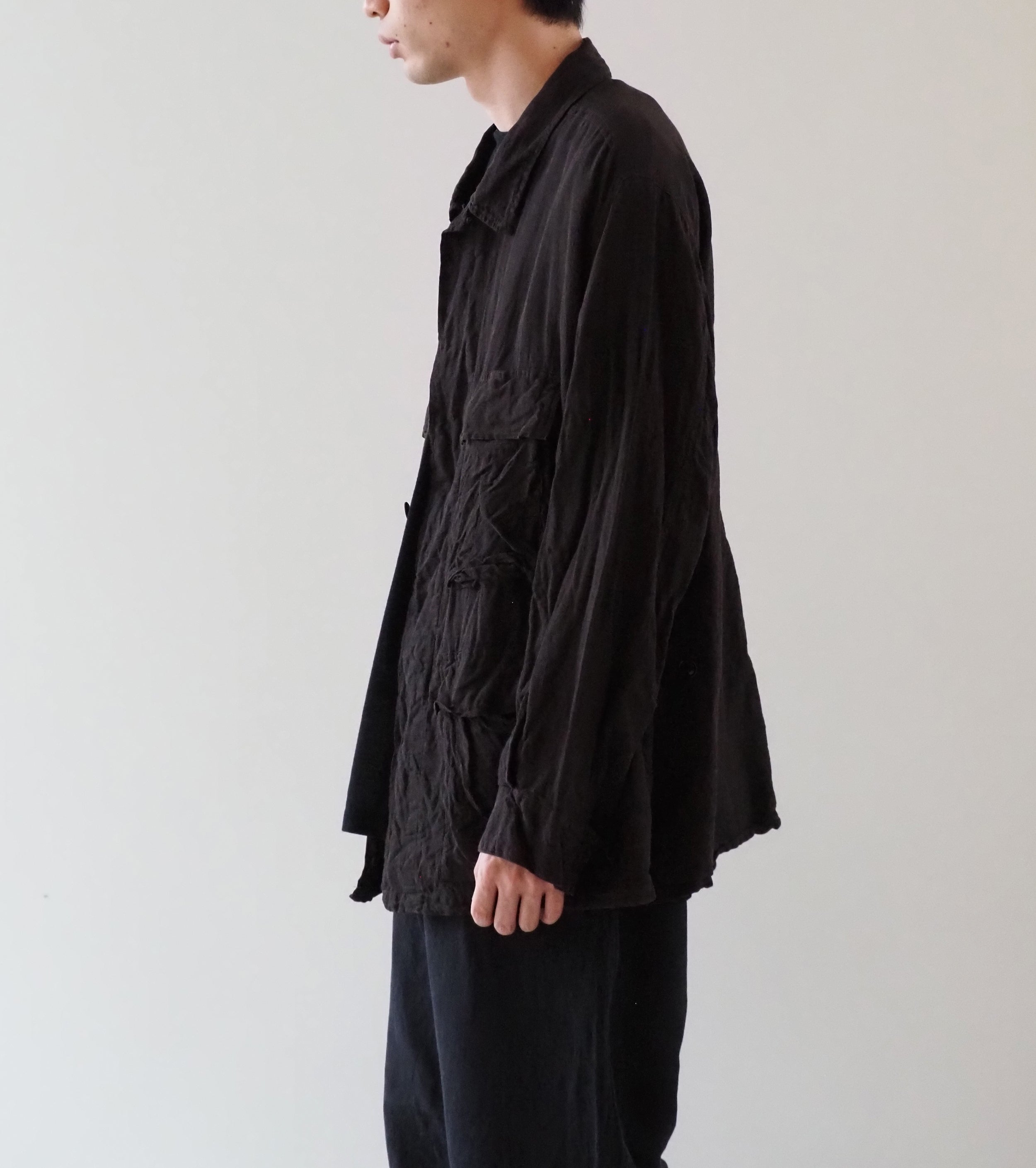 COMOLI シルク コットン B.D.U ジャケット , Brown