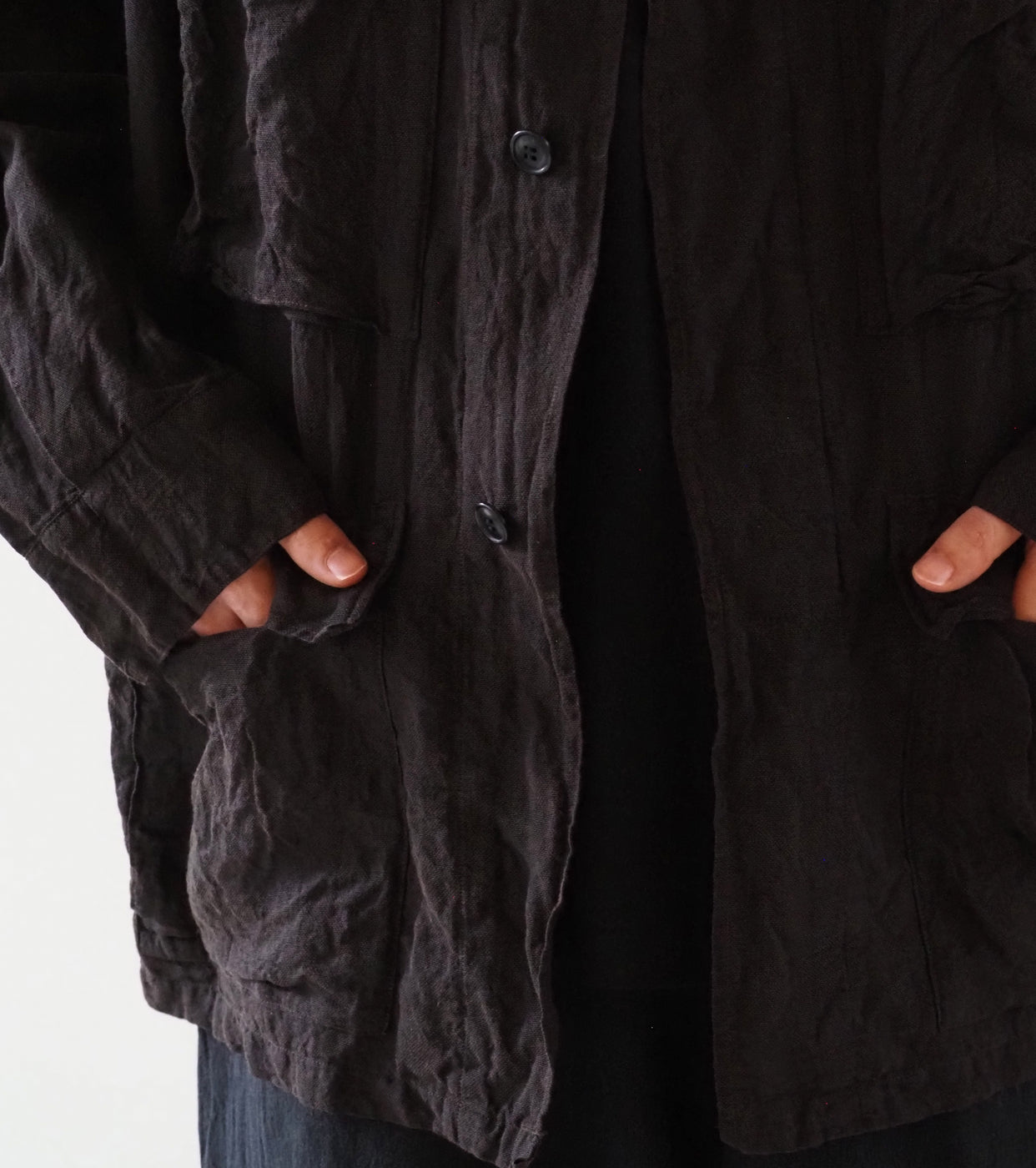 COMOLI シルク コットン B.D.U ジャケット , Brown