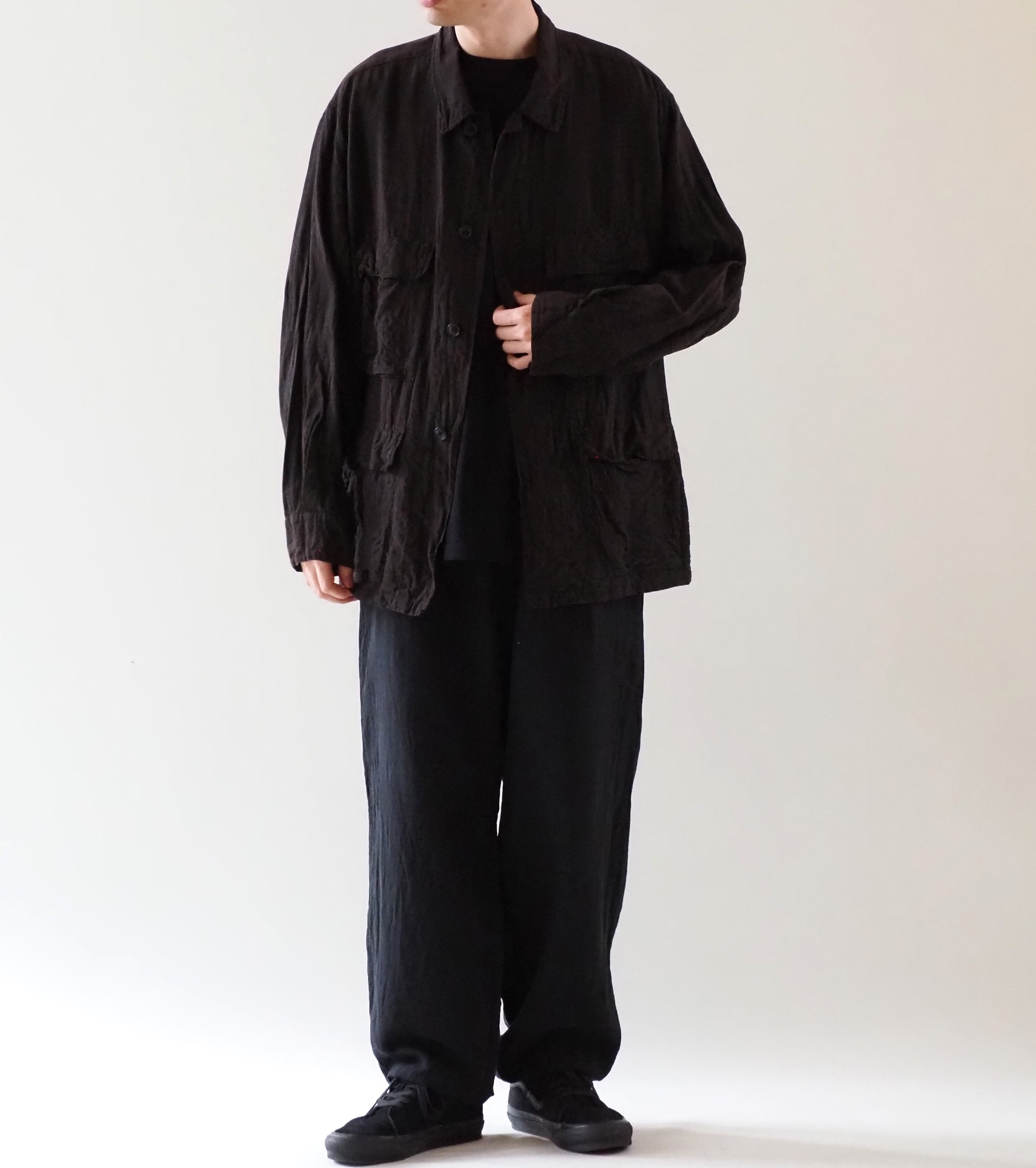 COMOLI シルク コットン B.D.U ジャケット , Brown