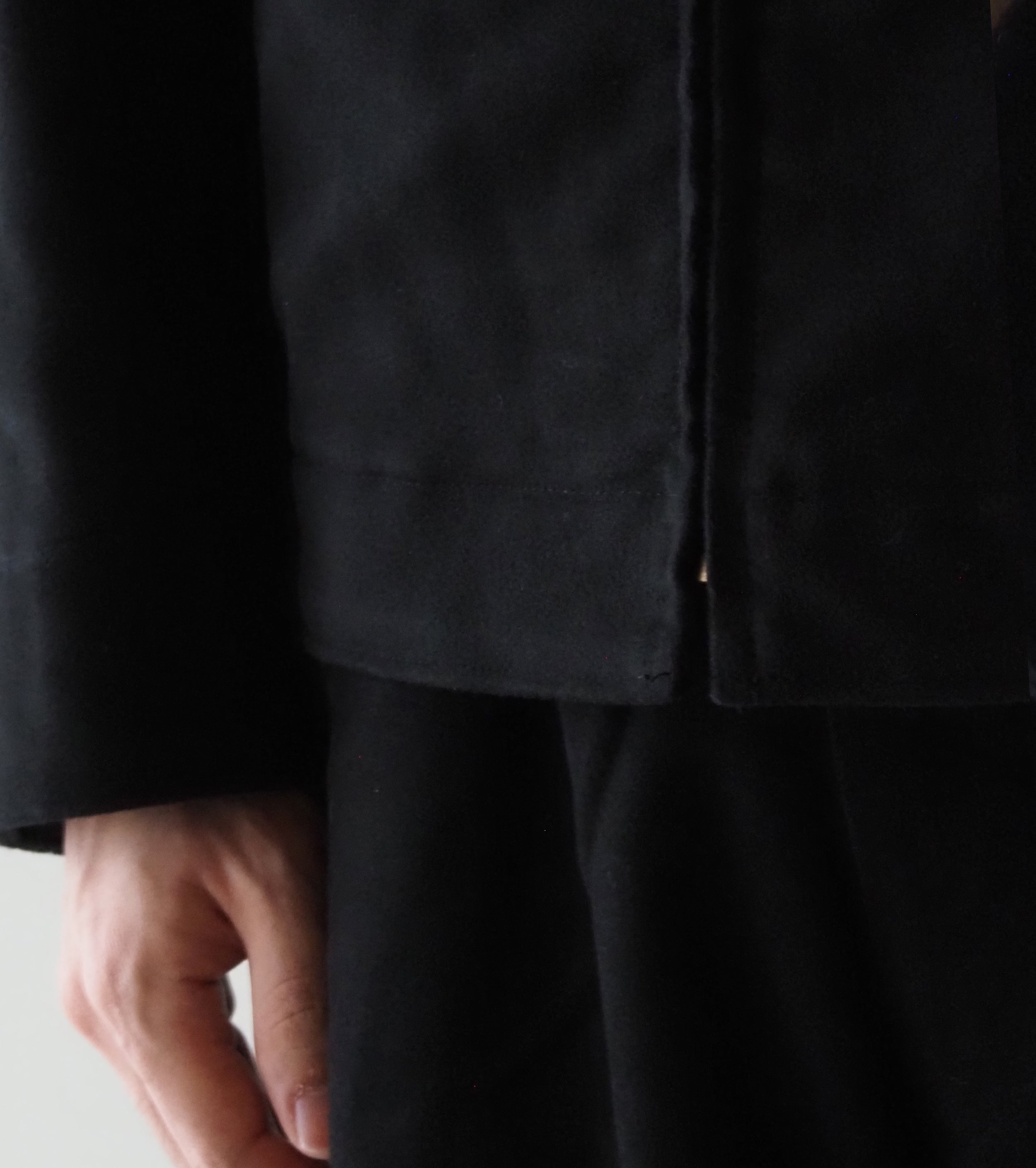 COMOLI Mole  Skin  Zip Short Jacket , Black