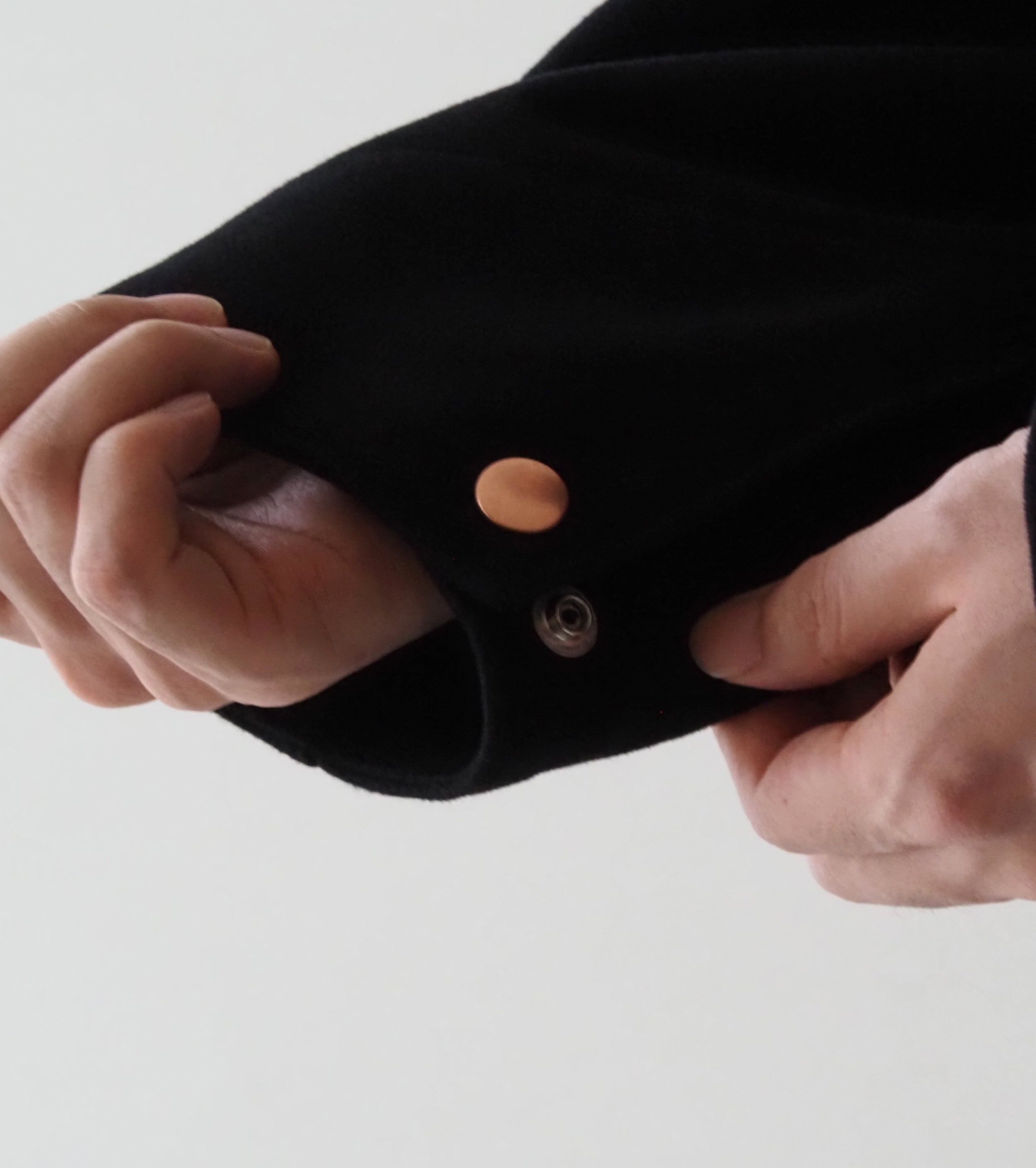 COMOLI Mole  Skin  Zip Short Jacket , Black