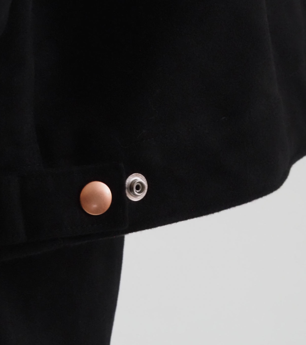 COMOLI Mole  Skin  Zip Short Jacket , Black