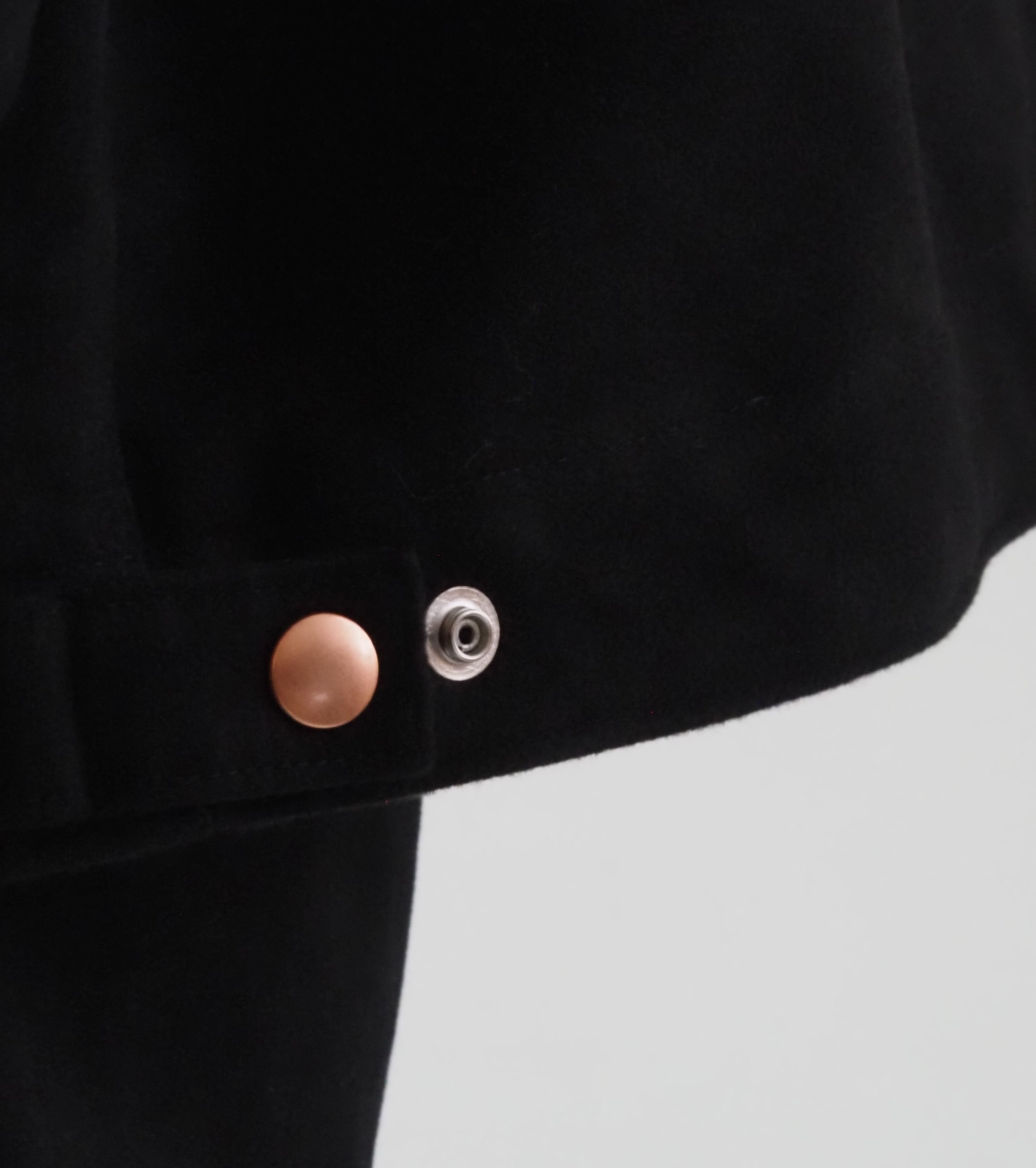 COMOLI Mole  Skin  Zip Short Jacket , Black